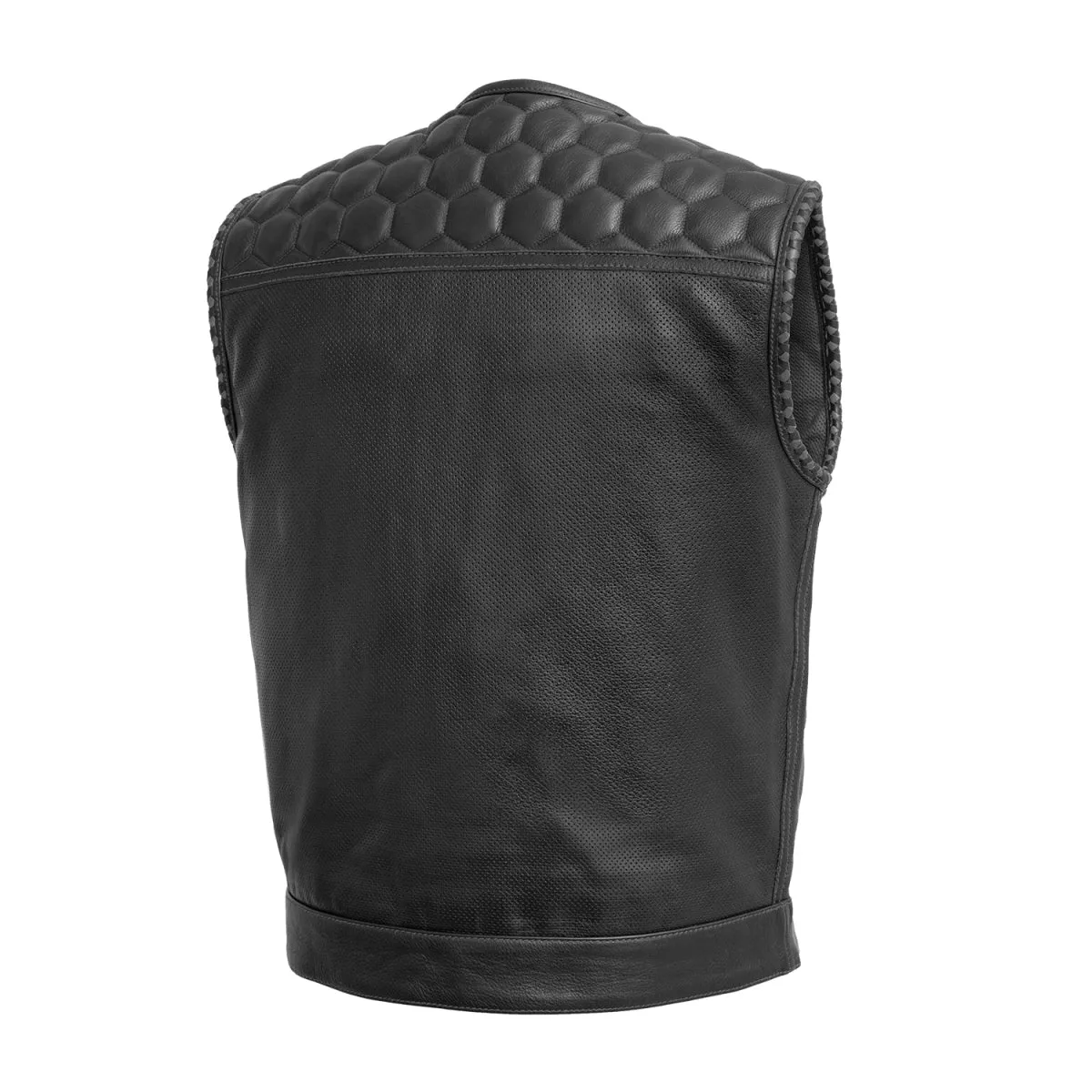 Hornet Perforated Men's Club Style Leather Vest