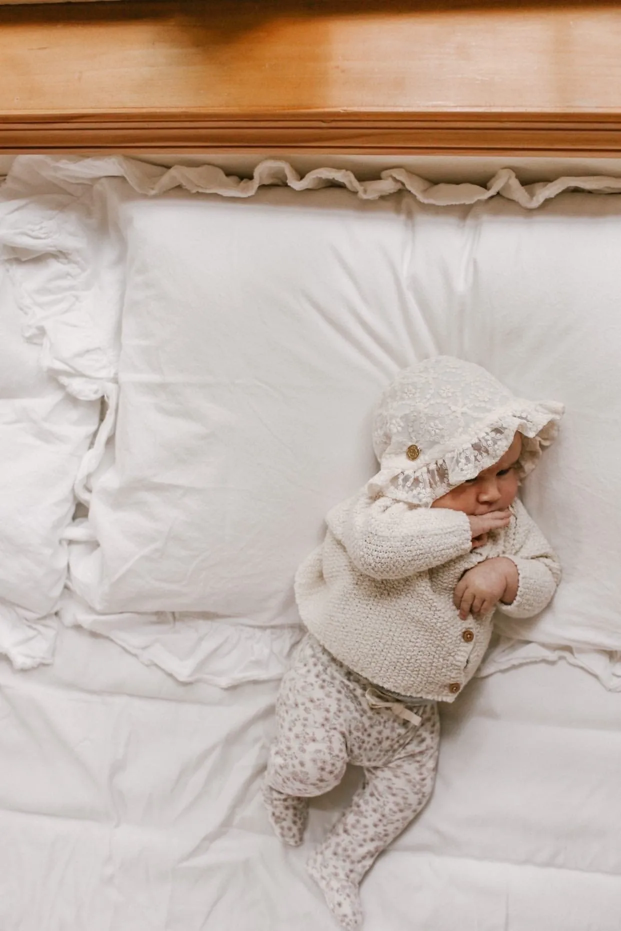 Ivory Lace Bonnet