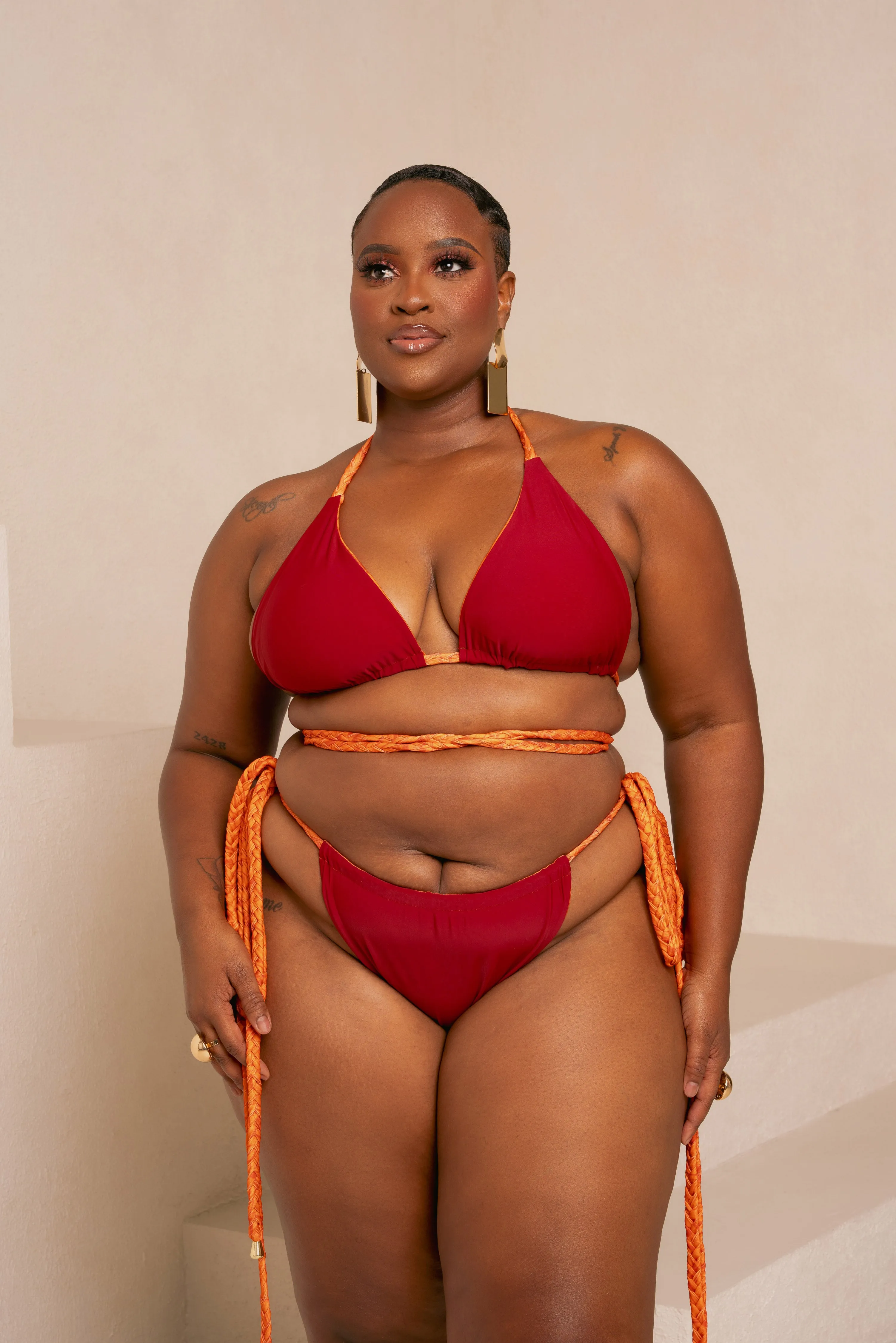 IZA ORANGE Reversible Bikini Bottom