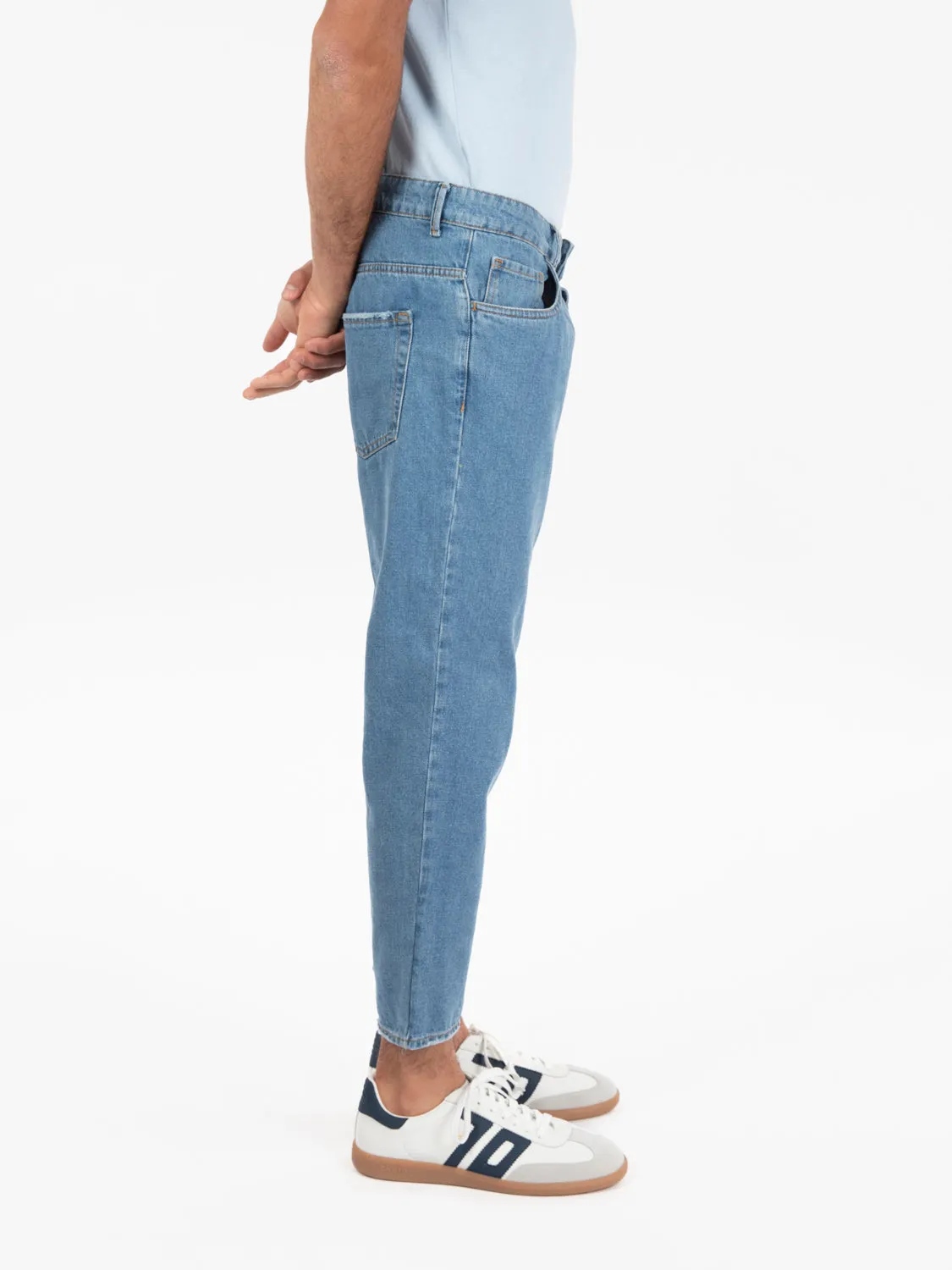 Jeans cropped denim chiaro azzurro