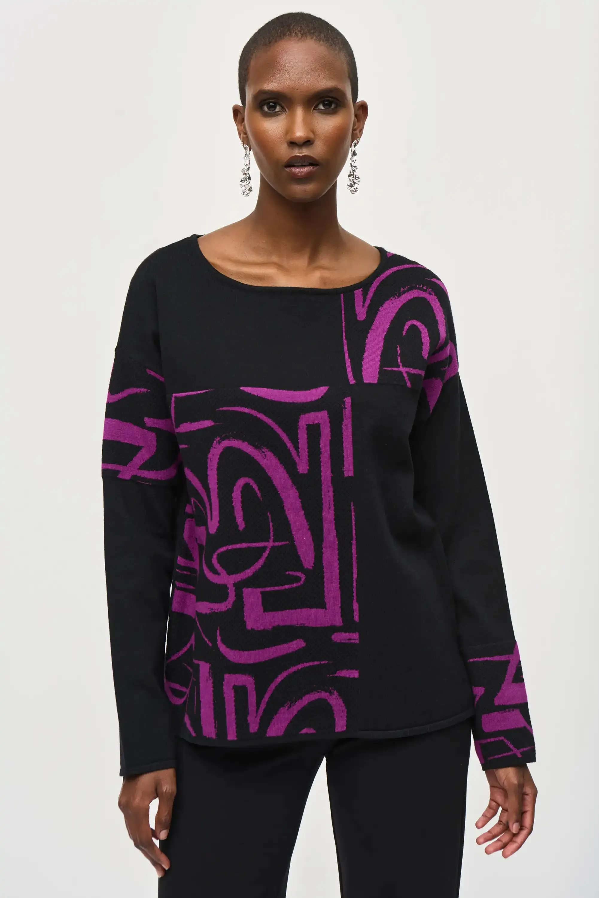 Joseph Ribkoff Black/Empress Top Style 243971-4281