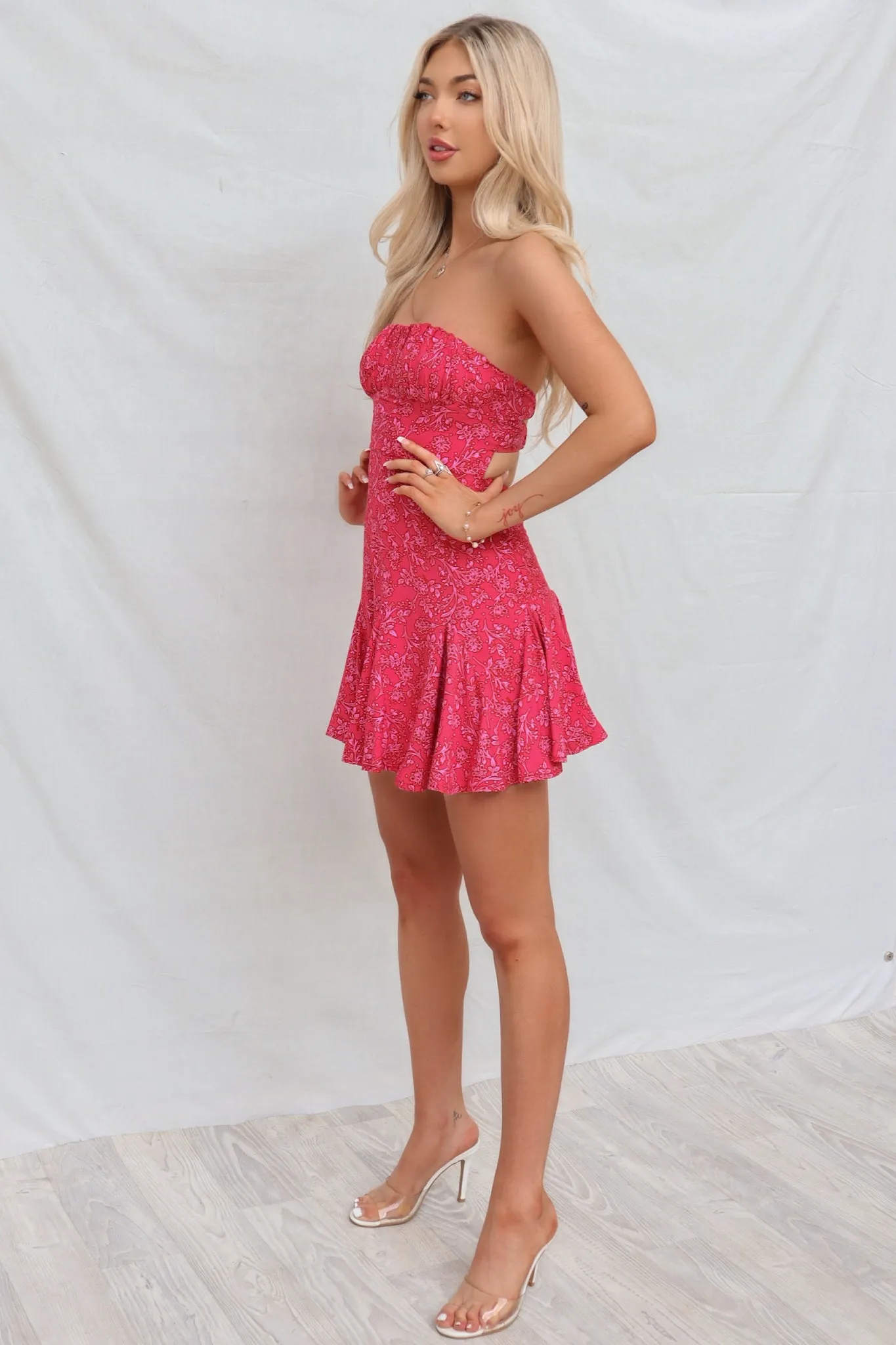 Kaylee Mini Dress - Pink Floral