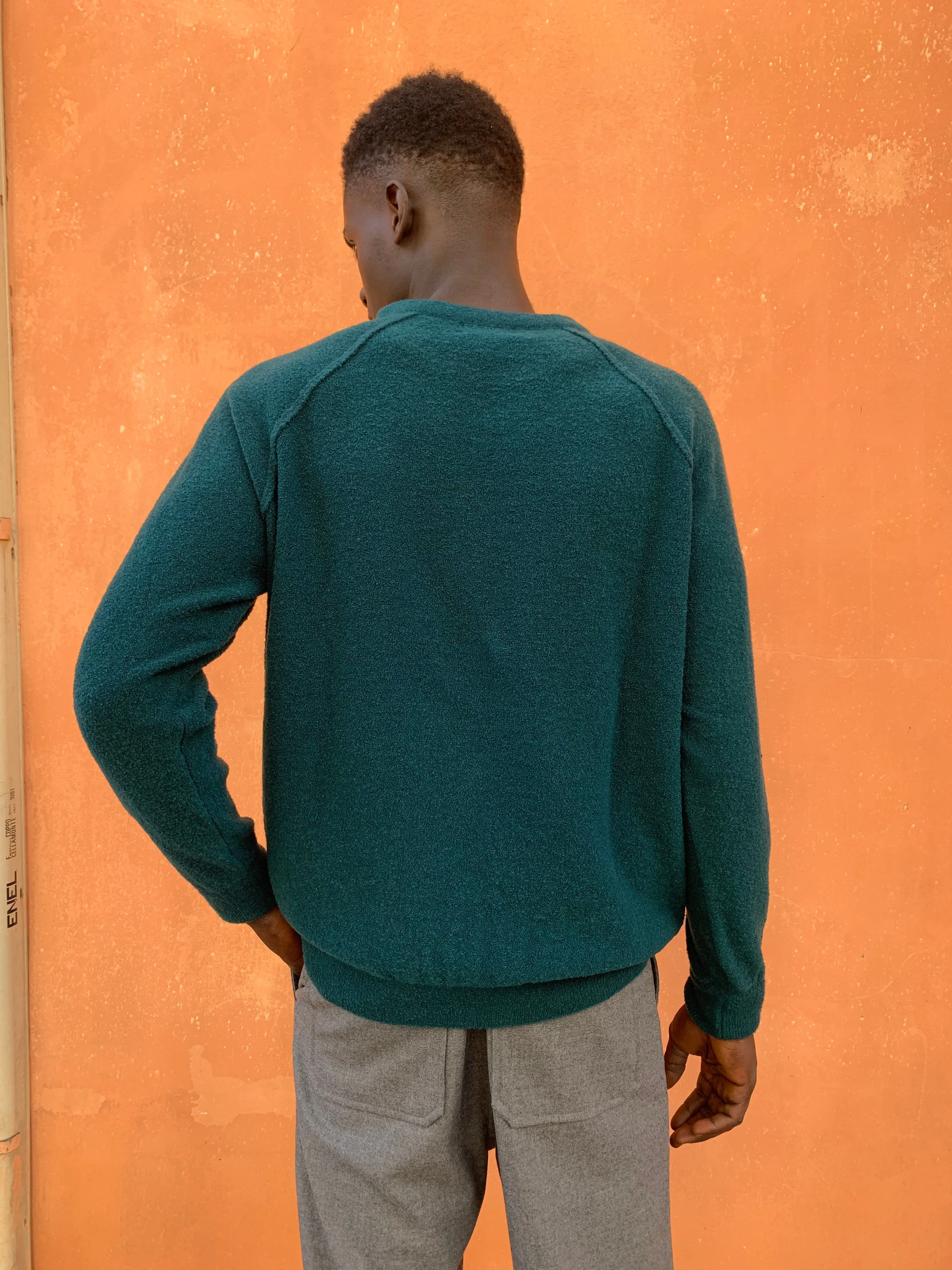 Kell- PETROL GREEN - BOUCLE'  Knit Jumper Pullover