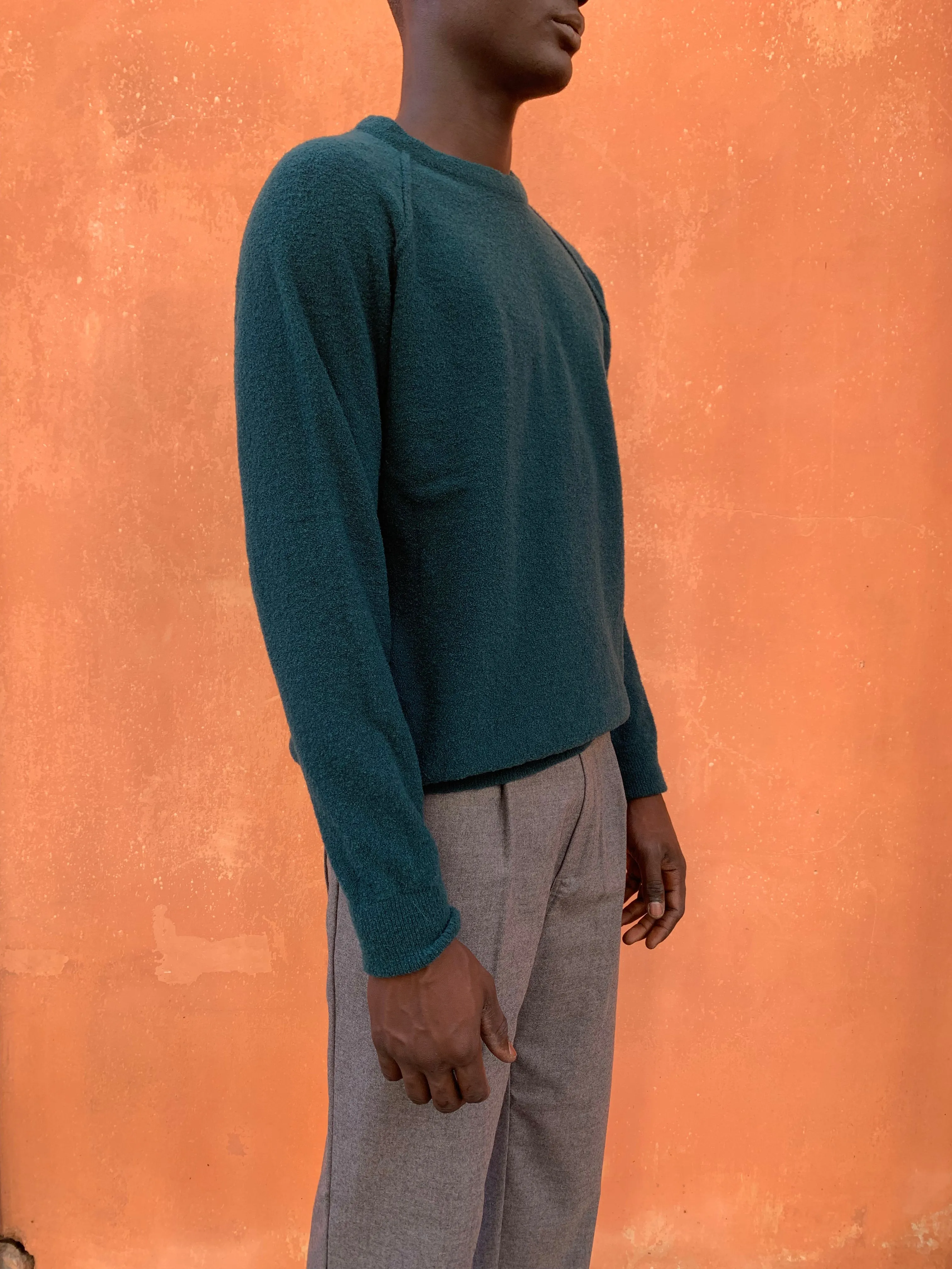 Kell- PETROL GREEN - BOUCLE'  Knit Jumper Pullover