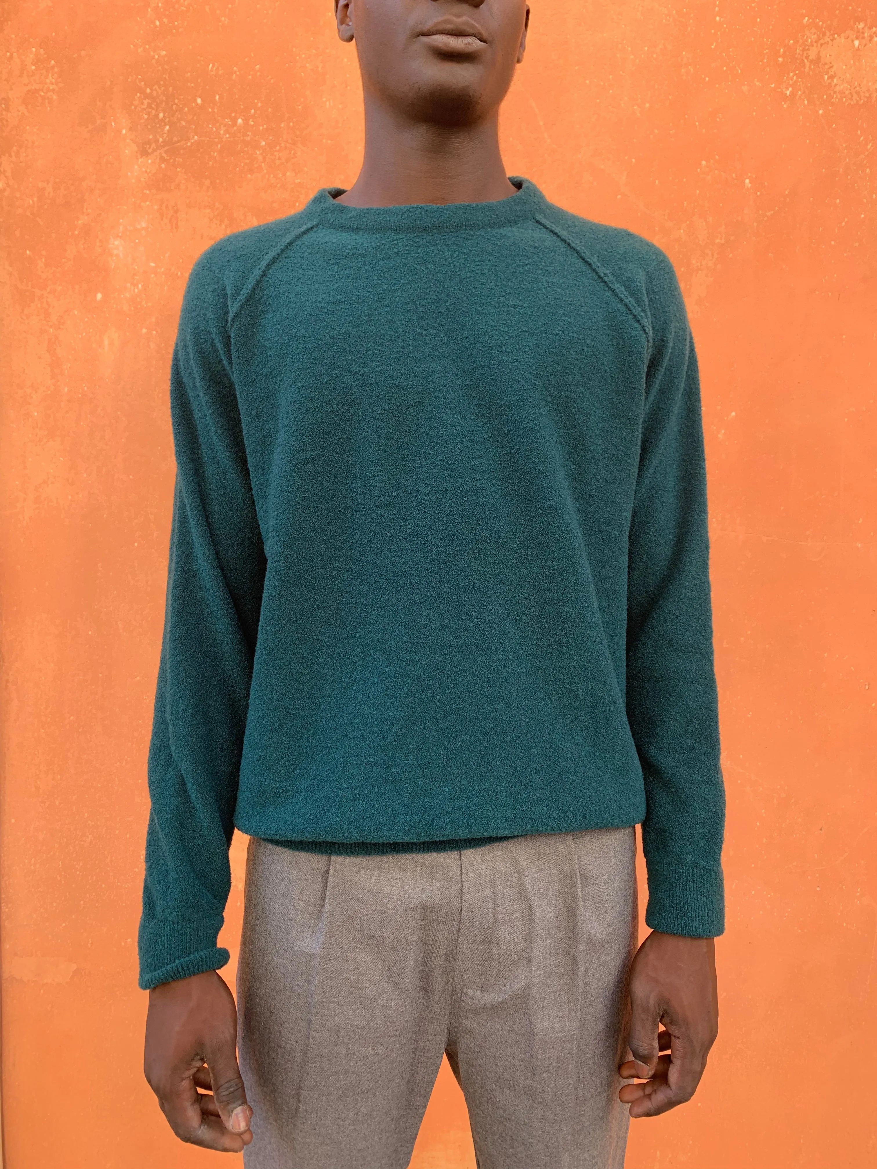 Kell- PETROL GREEN - BOUCLE'  Knit Jumper Pullover