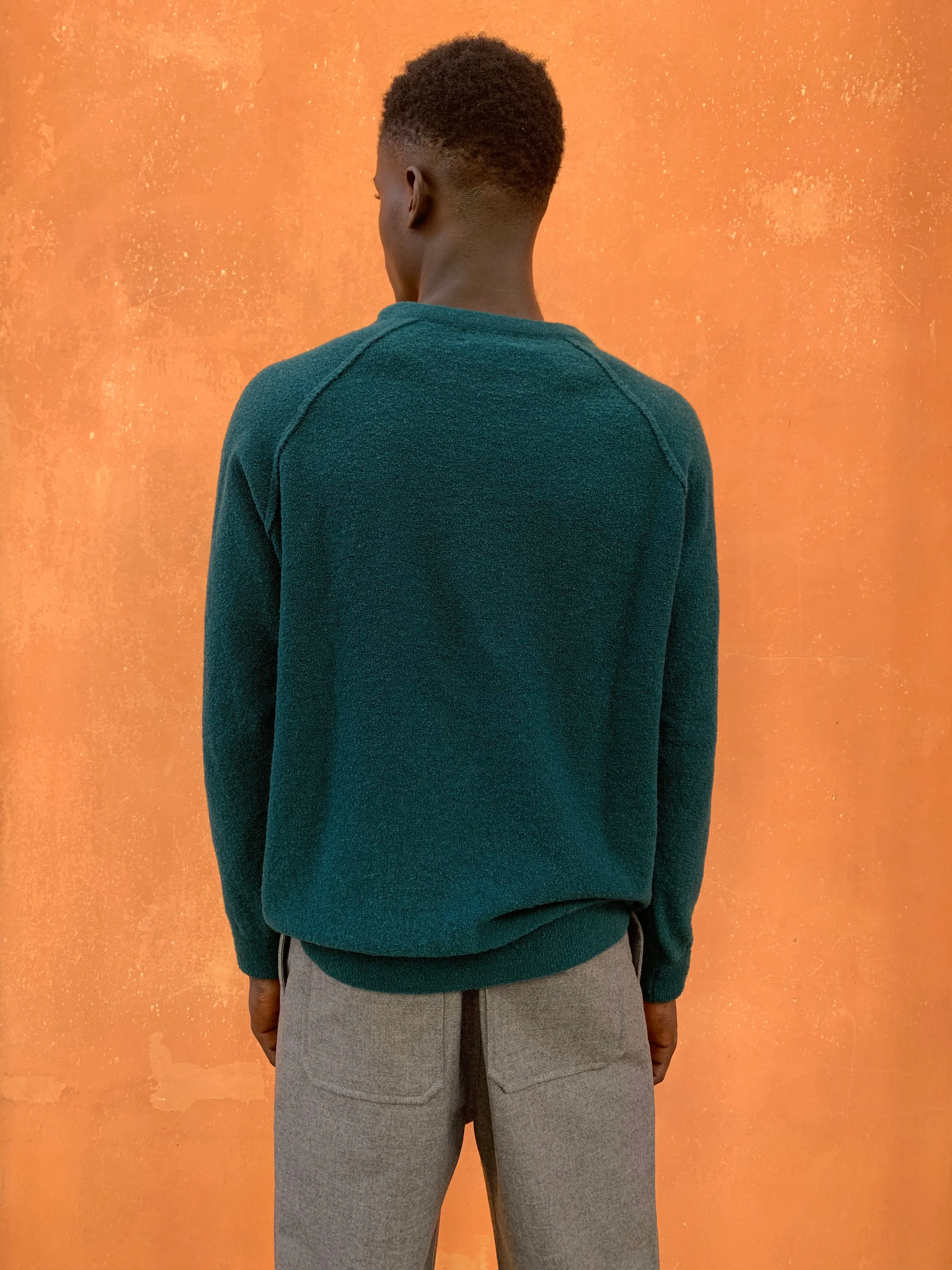 Kell- PETROL GREEN - BOUCLE'  Knit Jumper Pullover