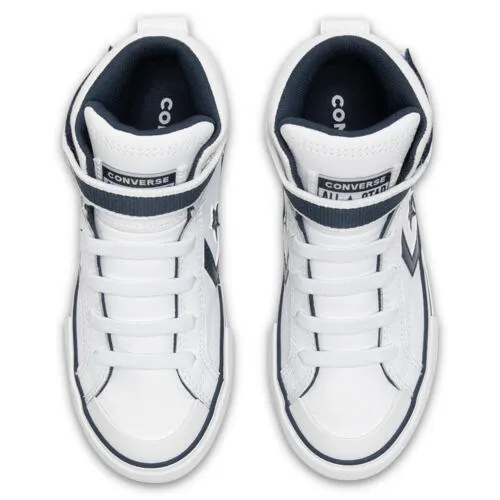 Kids Pro Blaze Strap Hi - White, Navy & White