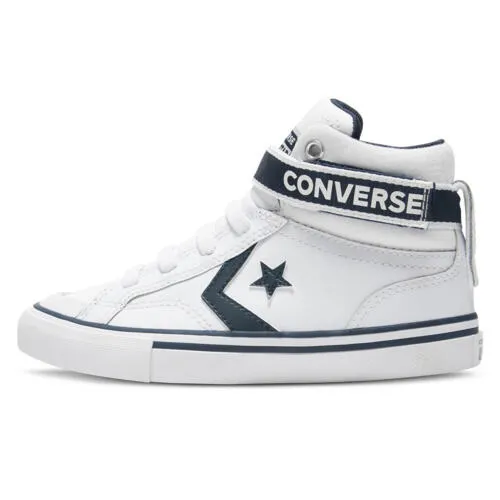 Kids Pro Blaze Strap Hi - White, Navy & White