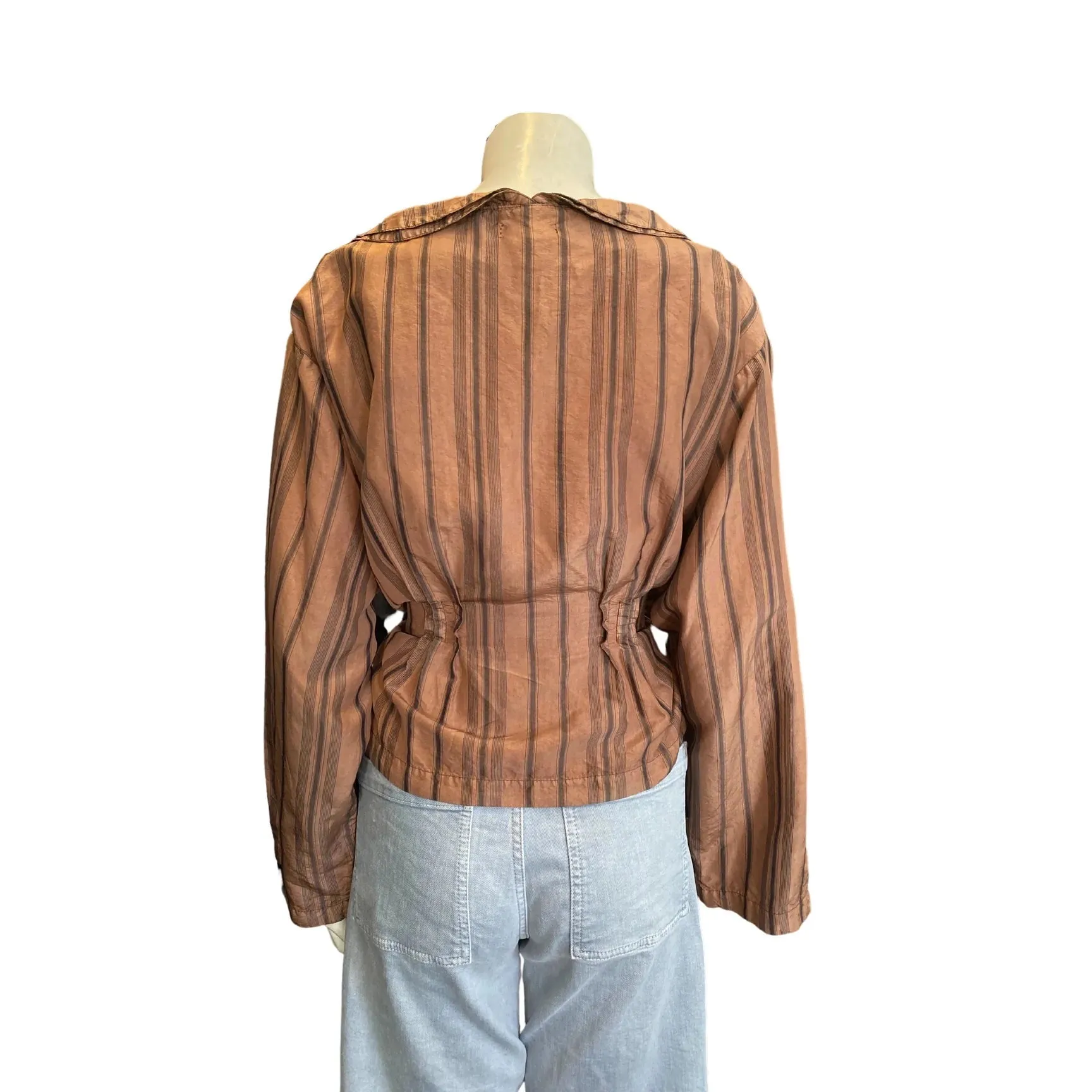 KRISTA LARSON Stripe Silk Jacket | Medium