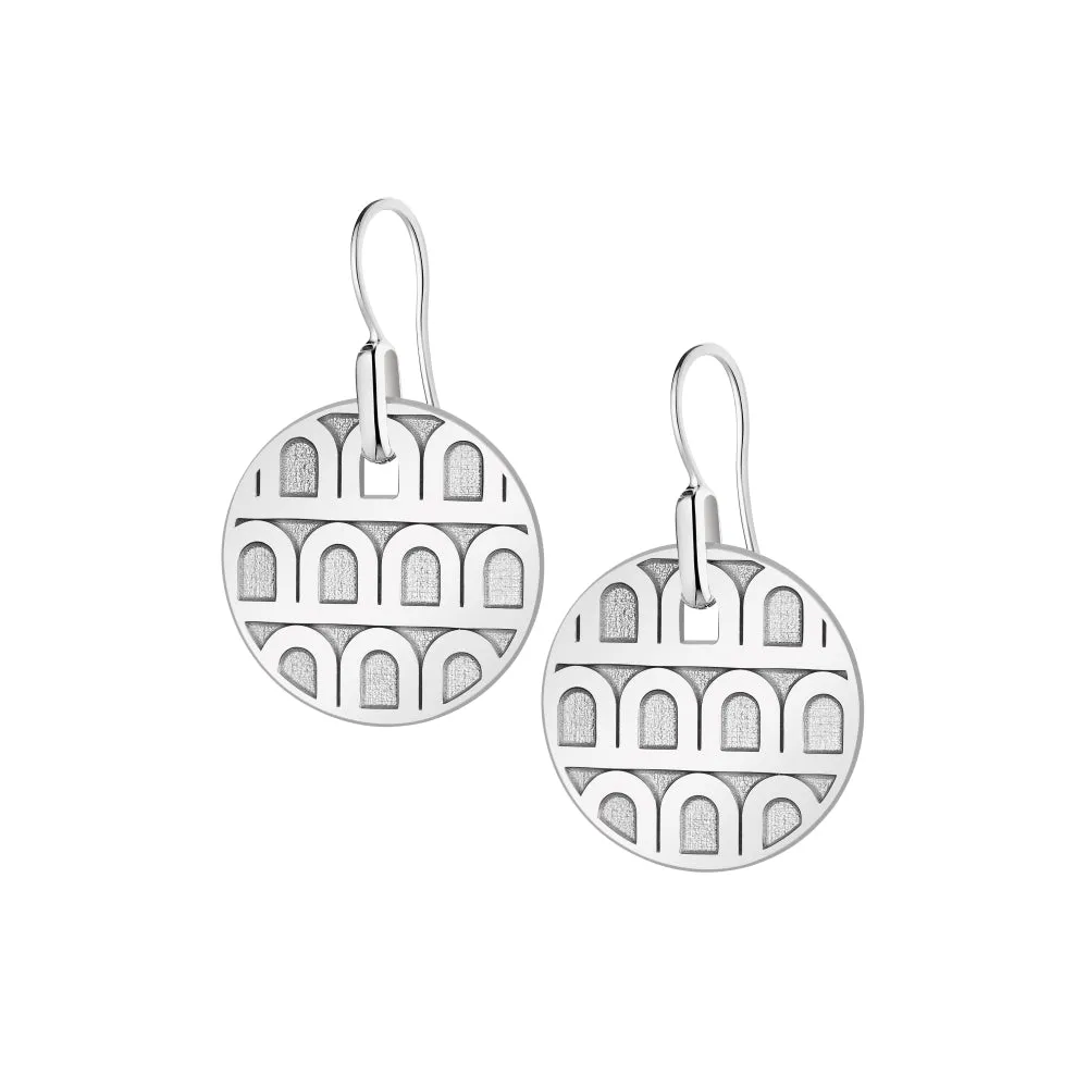 L'arc de DAVIDOR Pendant Earring PM, 18k White Gold with Satin Finish