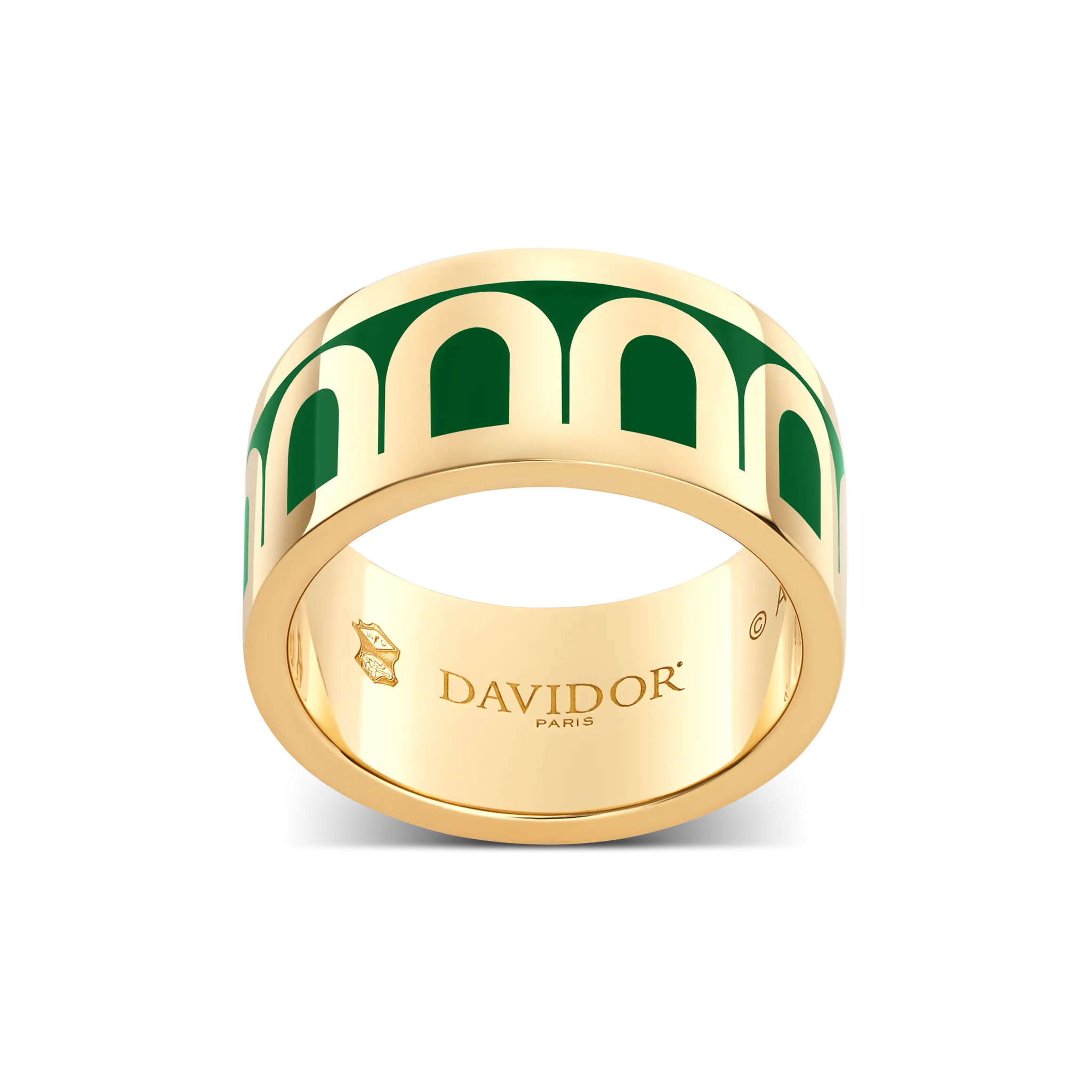 L'Arc de DAVIDOR Ring GM, 18k Yellow Gold with Palais Royal Lacquered Ceramic