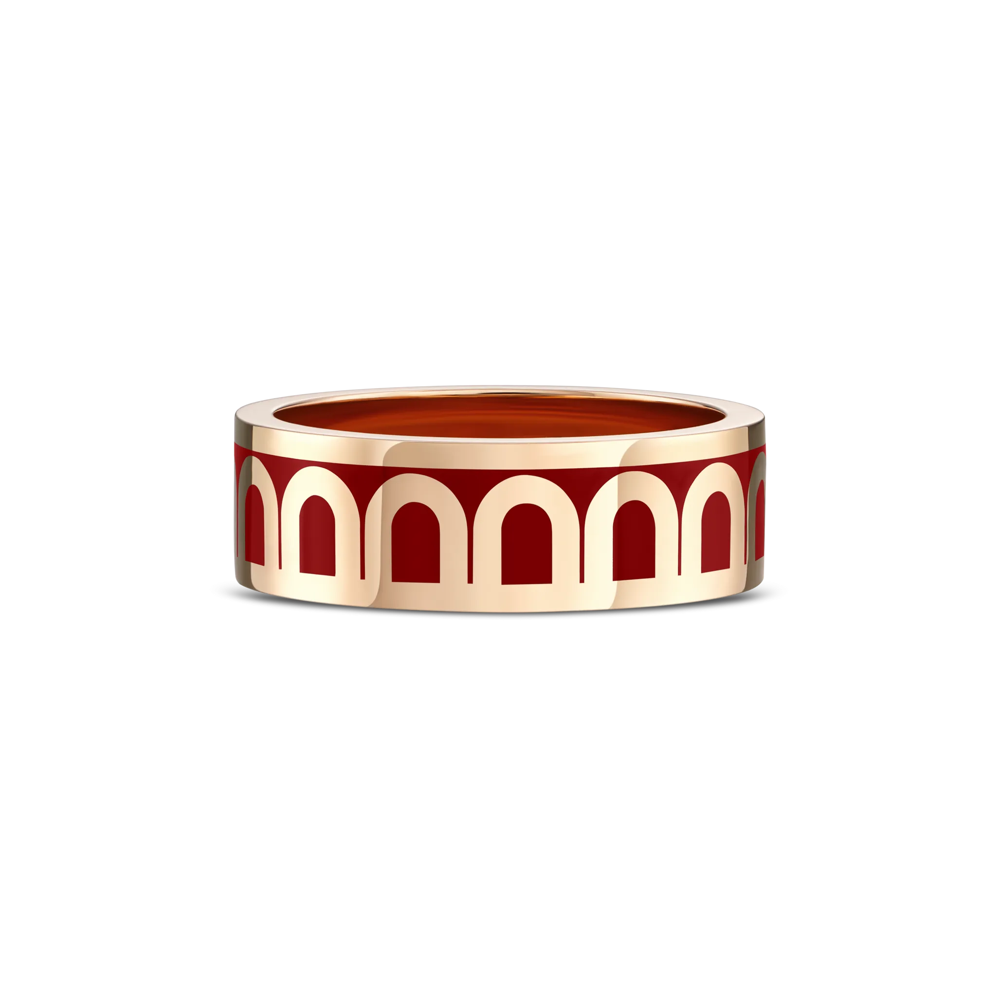 L'Arc de DAVIDOR Ring MM, 18k Rose Gold with DAVIDOR Bordeaux Lacquered Ceramic