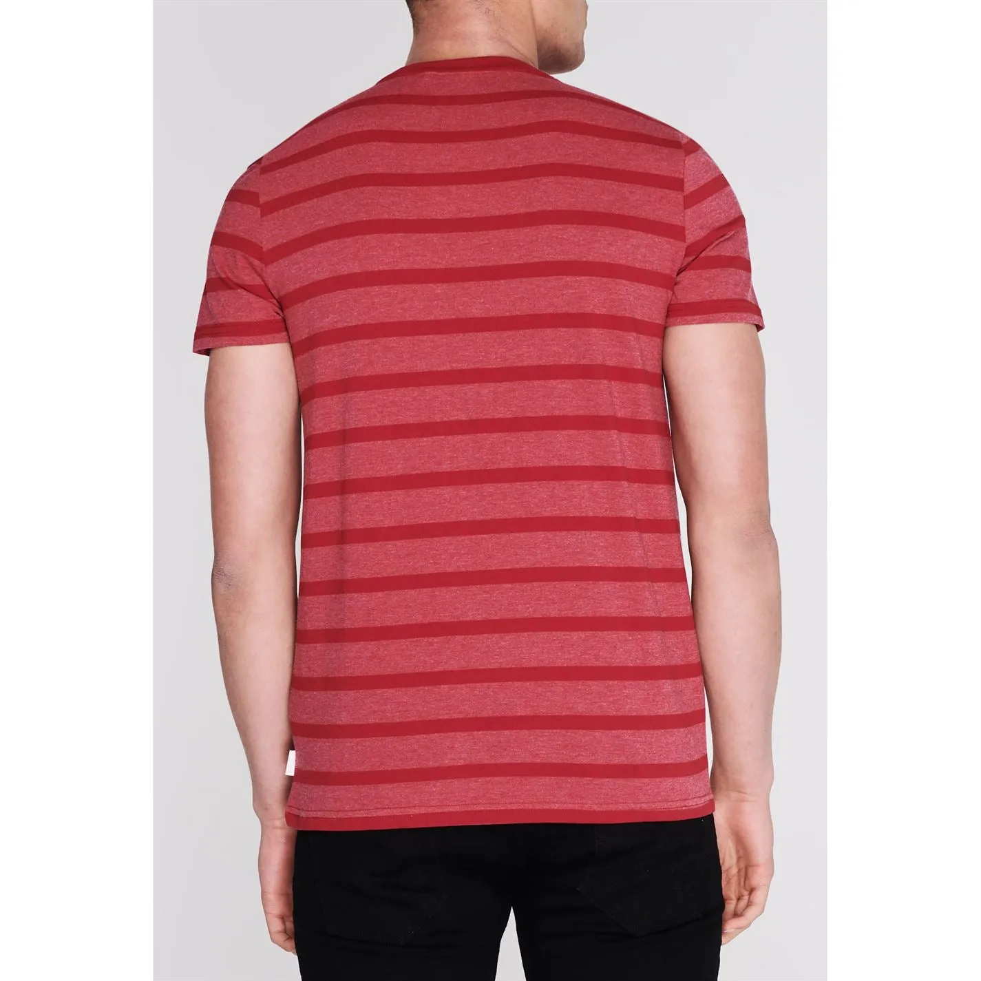 Lee Cooper Stripe Logo T Shirt Mens Gents Crew Neck Tee Top Short Sleeve Cotton