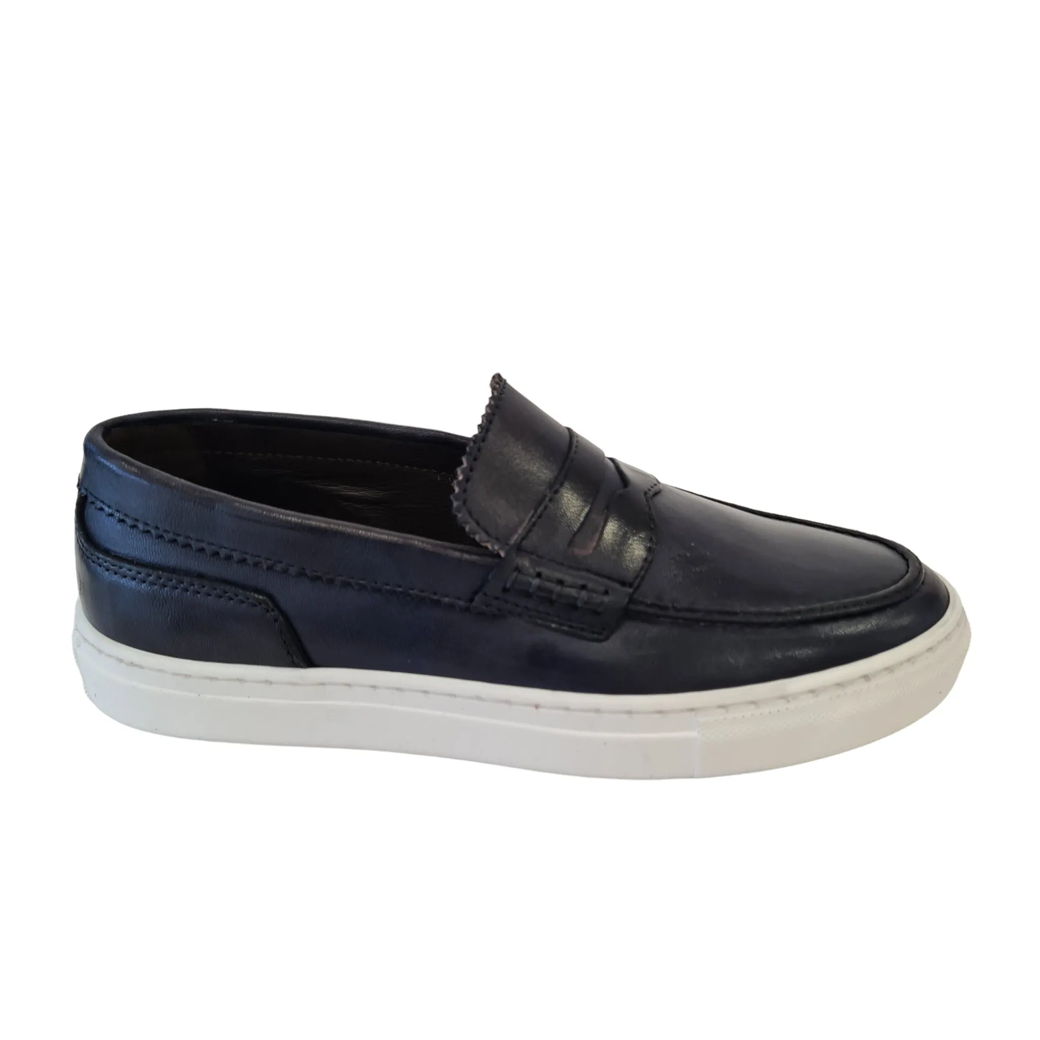 Les Poemes Mocassino Uomo Blu Rif.62