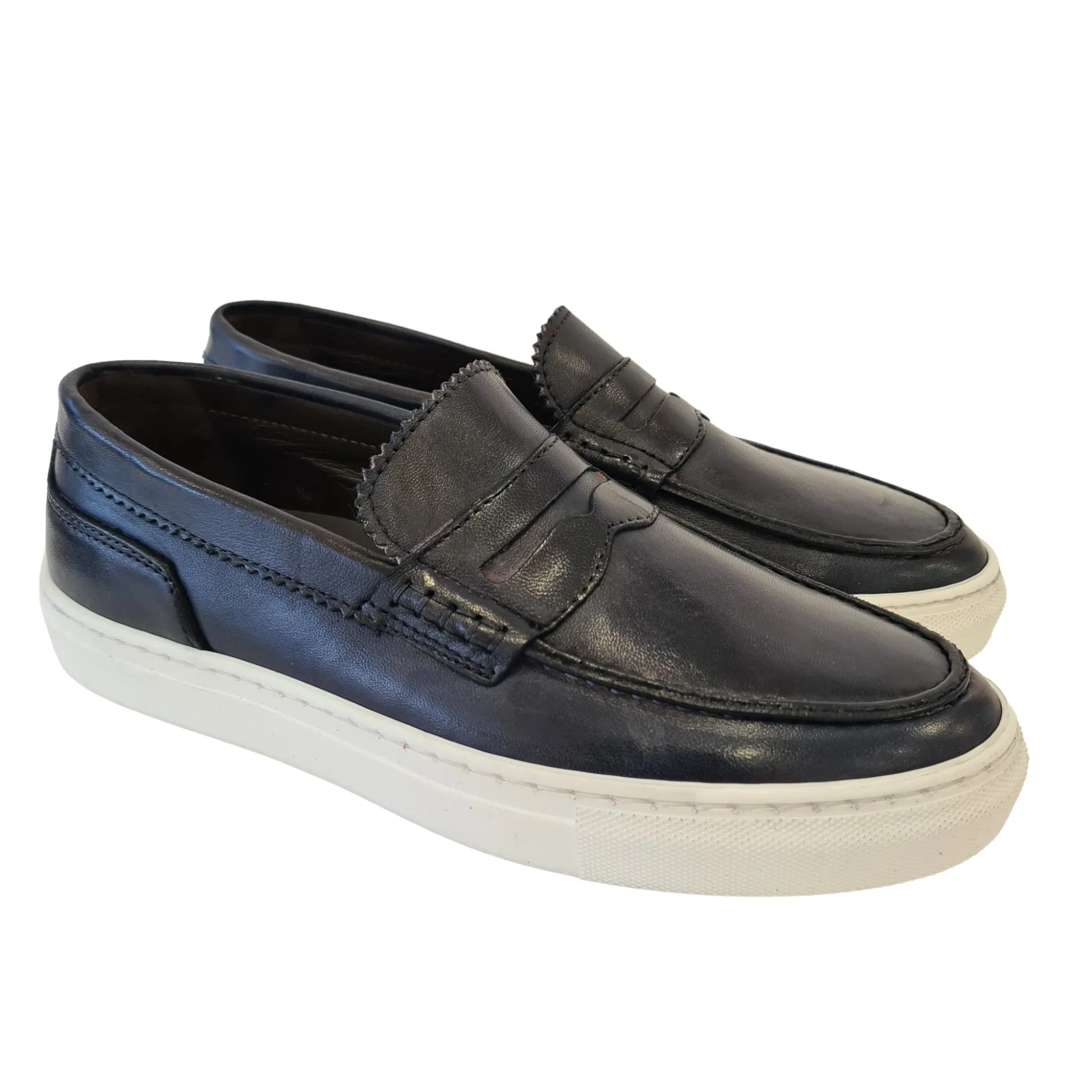 Les Poemes Mocassino Uomo Blu Rif.62