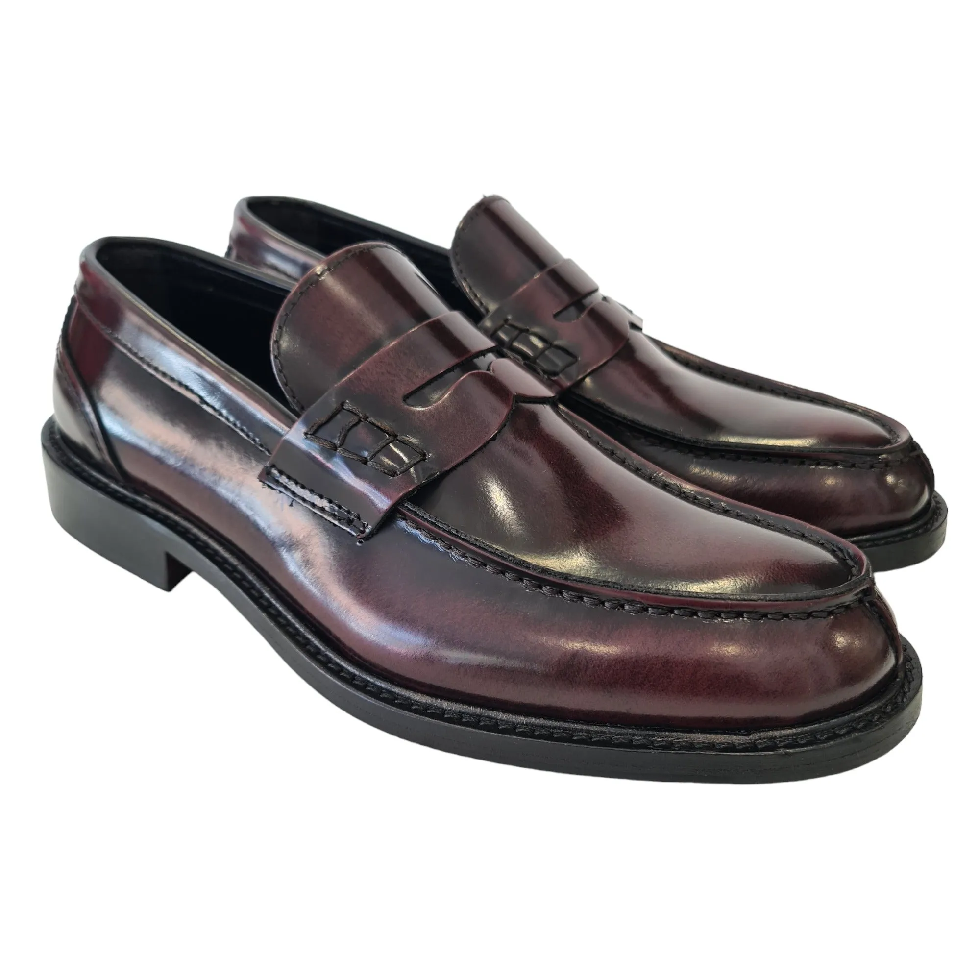 Les Poemes Uomo Mocassino Spazzolata Bordeaux Rif.82