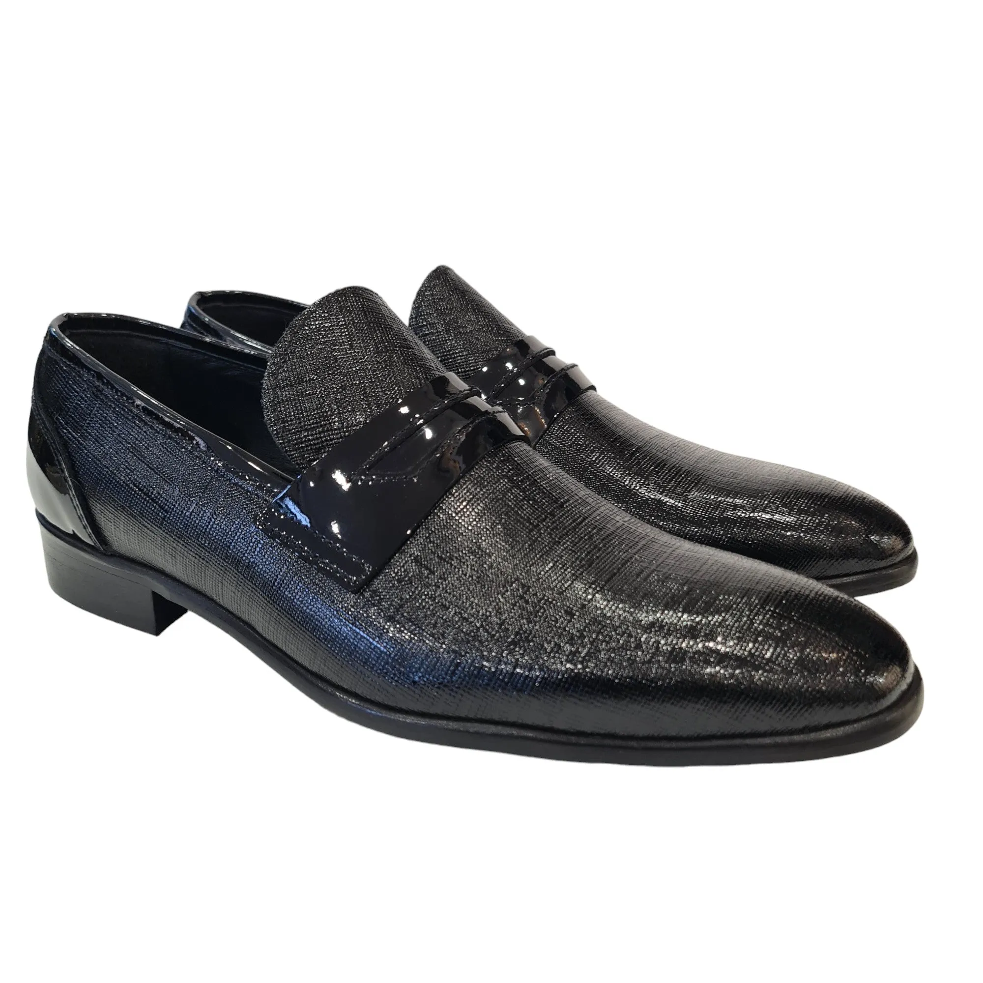 Les Poèmes Uomo Mocassino Nero Rif.97