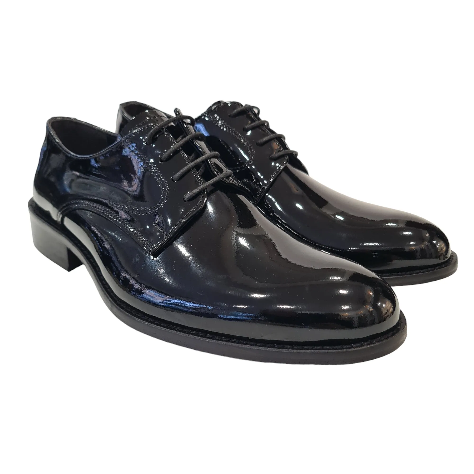 Les Poèmes Uomo scarpa elegante allacciata Pelle Naplak Nero Rif.93