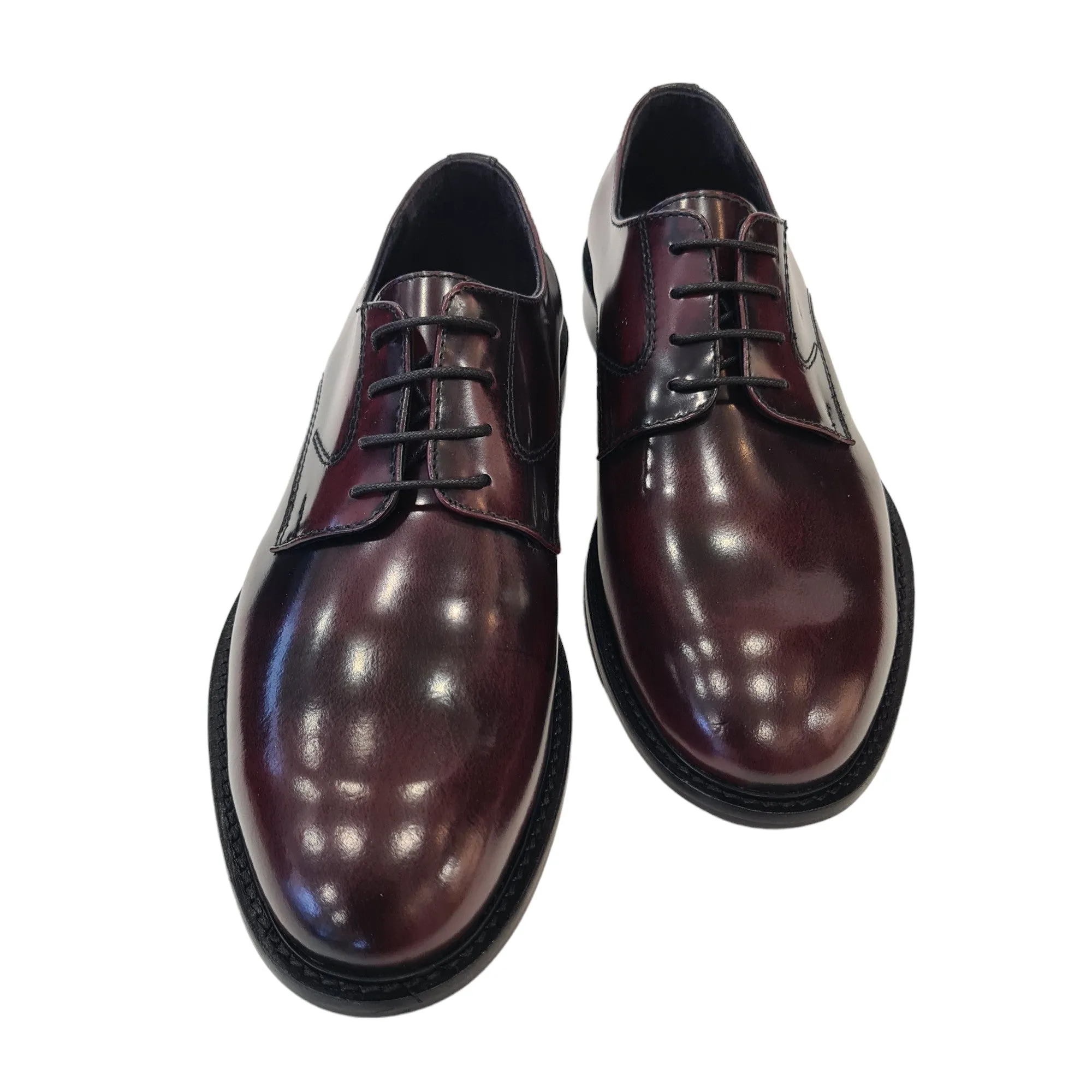 Les Poèmes Uomo Scarpa Elegante Pelle Abrasivata Bordeaux Rif.87