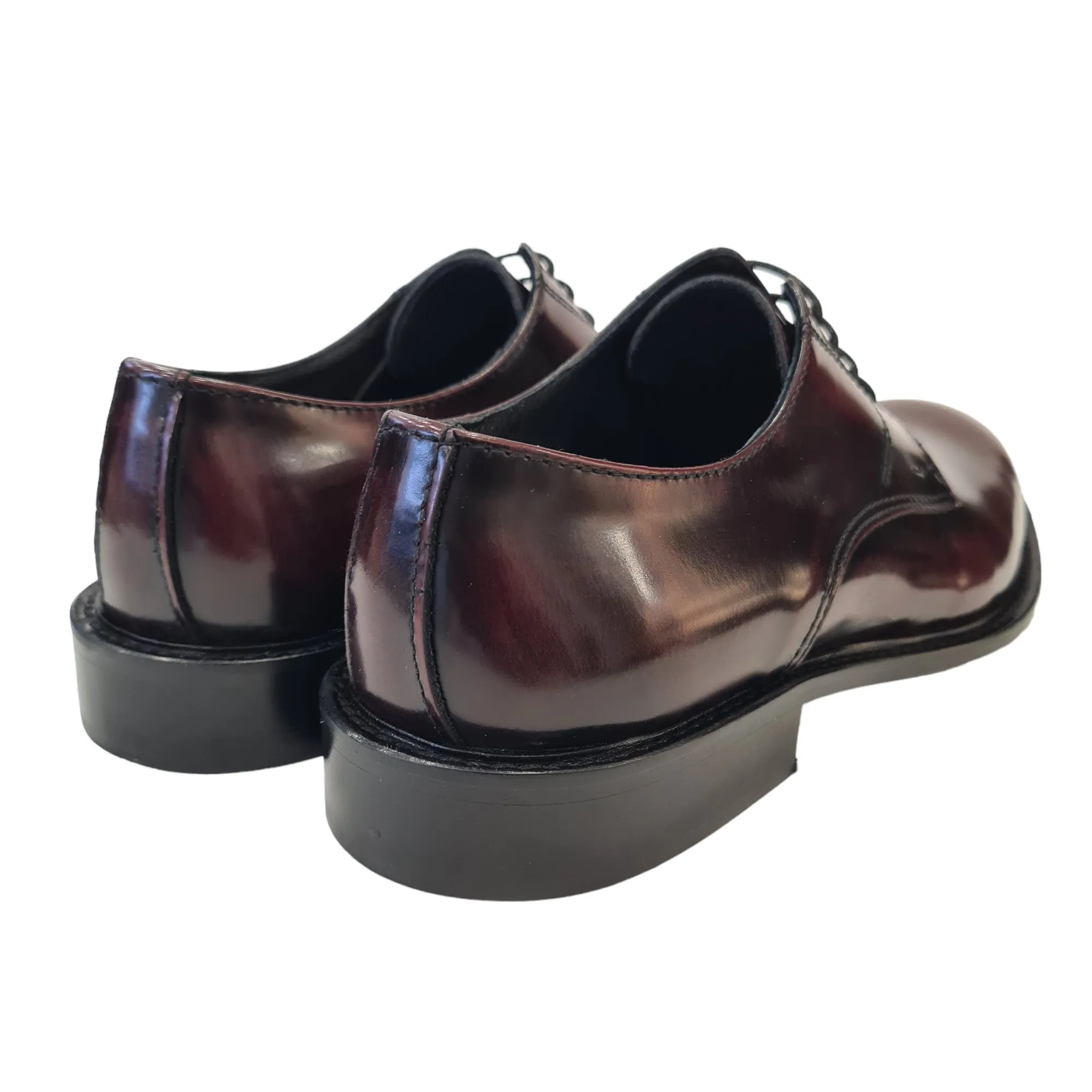 Les Poèmes Uomo Scarpa Elegante Pelle Abrasivata Bordeaux Rif.87