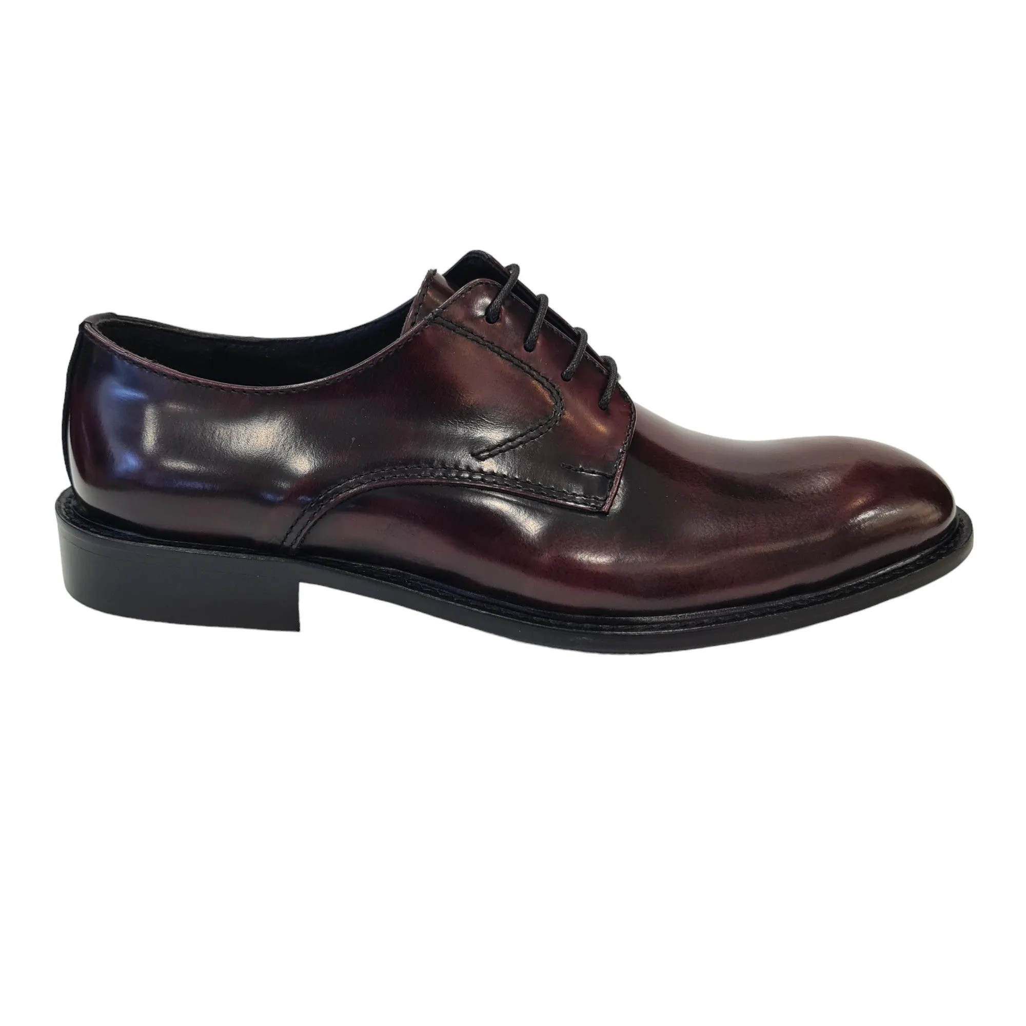 Les Poèmes Uomo Scarpa Elegante Pelle Abrasivata Bordeaux Rif.87