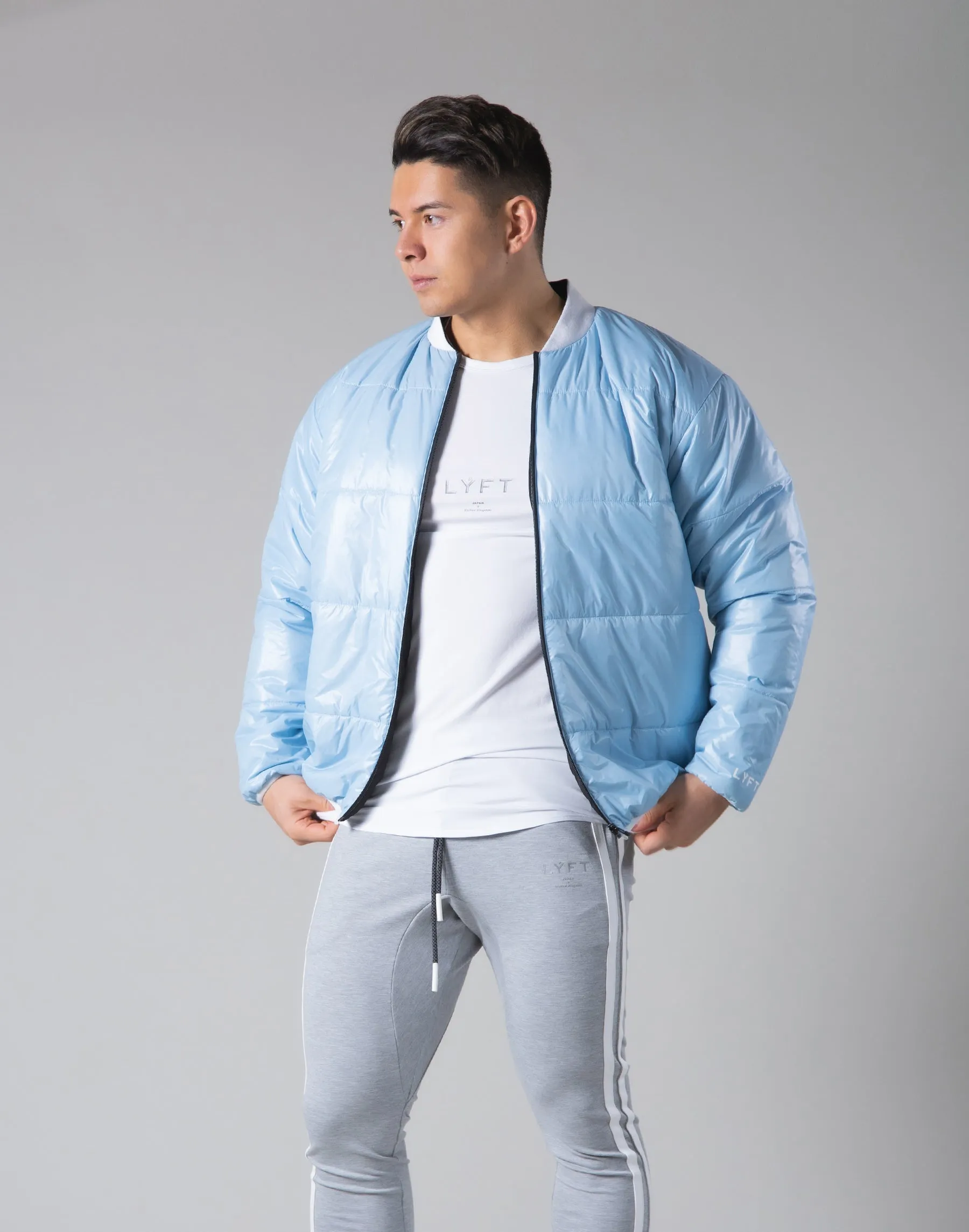 Light Weight Warm Nylon Jacket - L.Blue