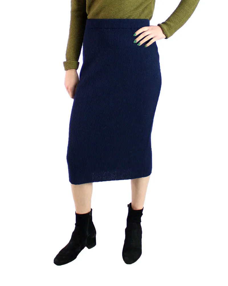 Links Knit Alpaca Ribbed Midi Skirt