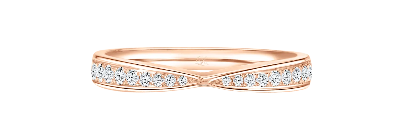 LVC Eterno Claire Diamond Wedding Band In Rose Gold