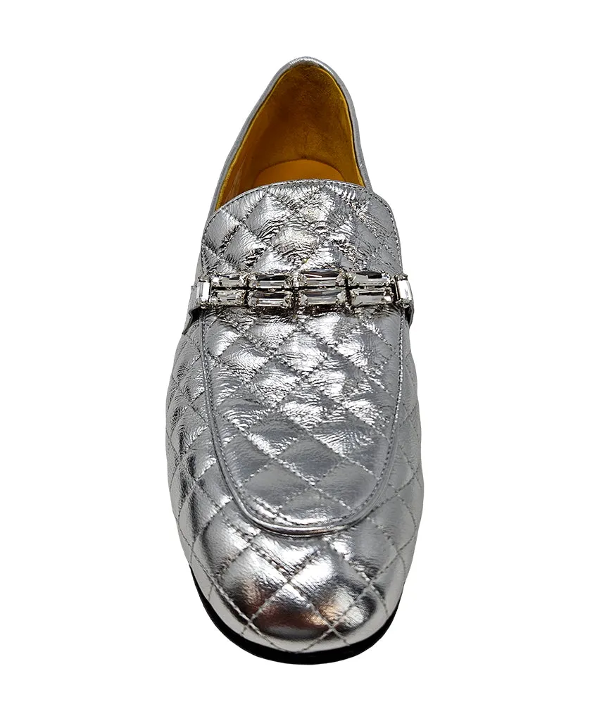 Madison Maison™  Silver Quilted Flat Loafer