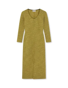 Mel Crepe Bibli Dress, Misted Yellow Melange