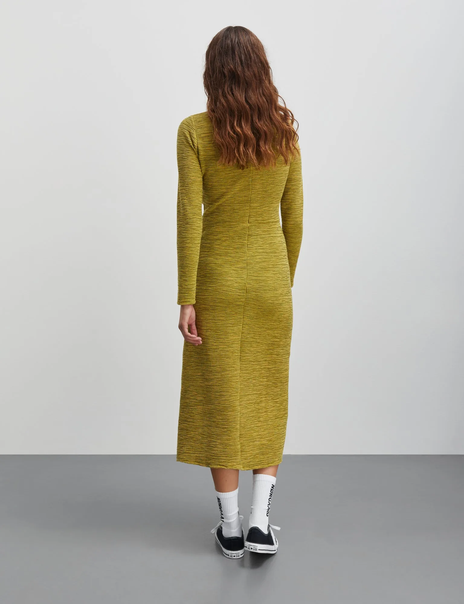 Mel Crepe Bibli Dress, Misted Yellow Melange