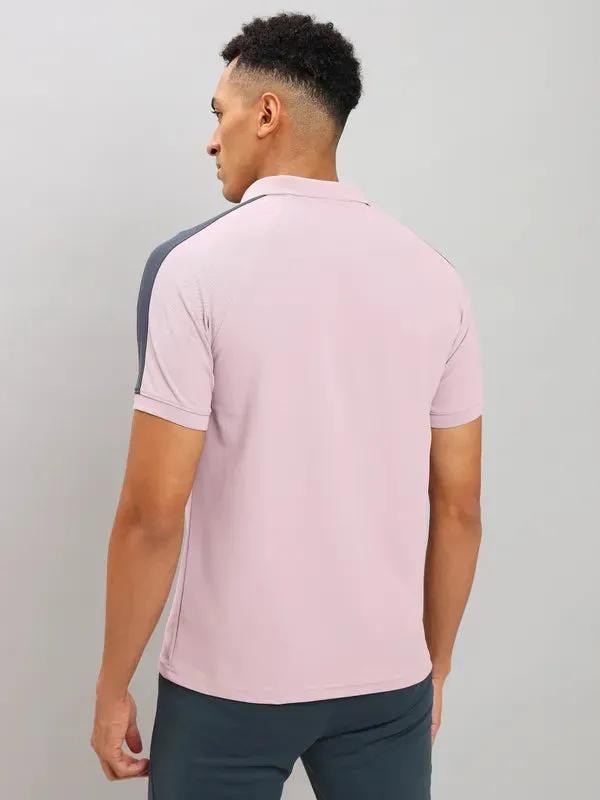 Men Colorblock Slim Fit Polo T-shirt with MATPIQ