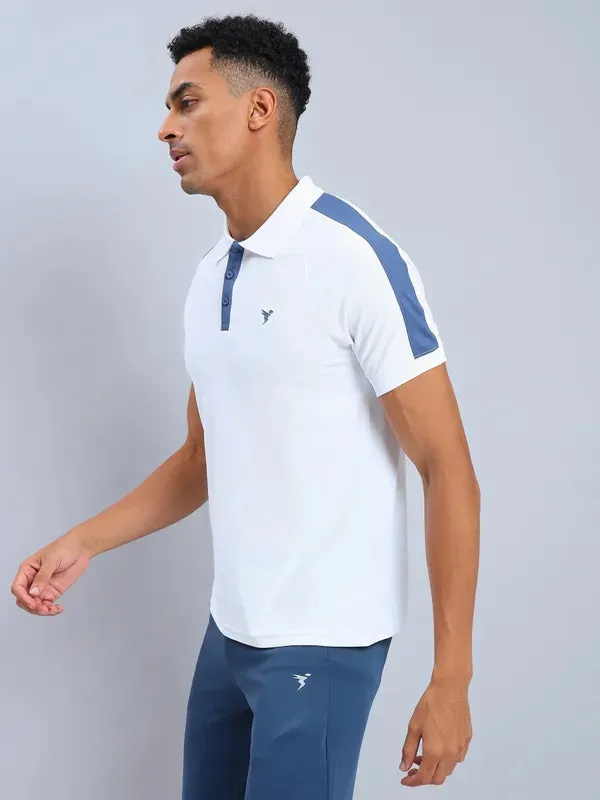 Men Colorblock Slim Fit Polo T-shirt with MATPIQ