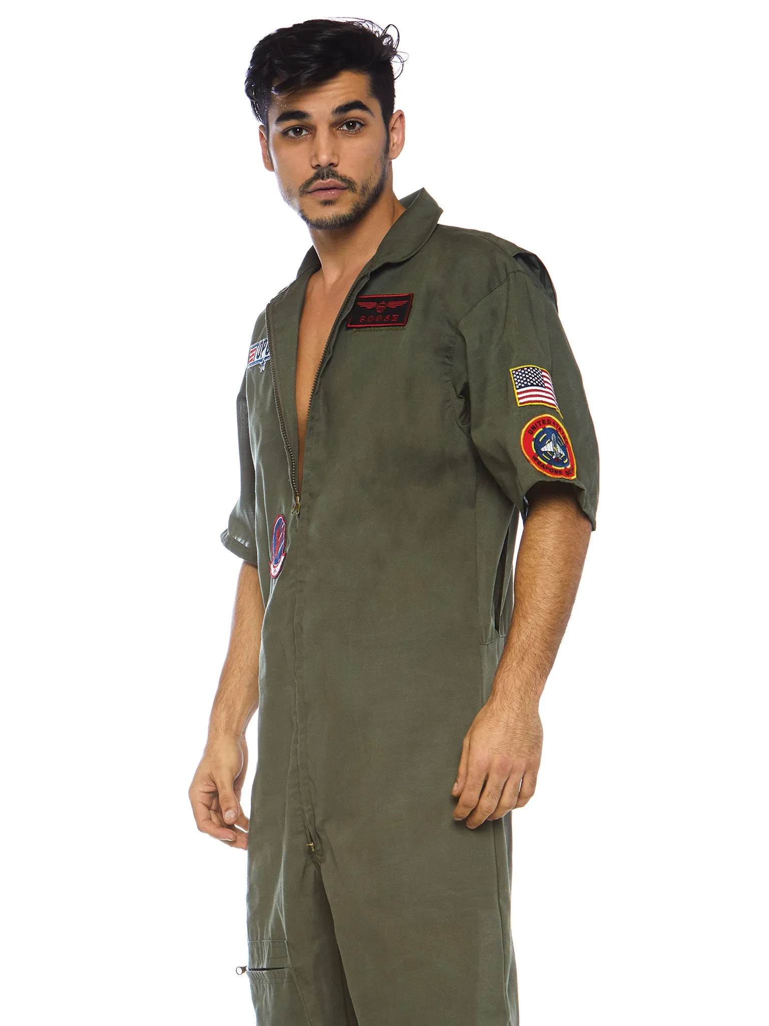 Men's Top Gun Costume Short Flight Suit