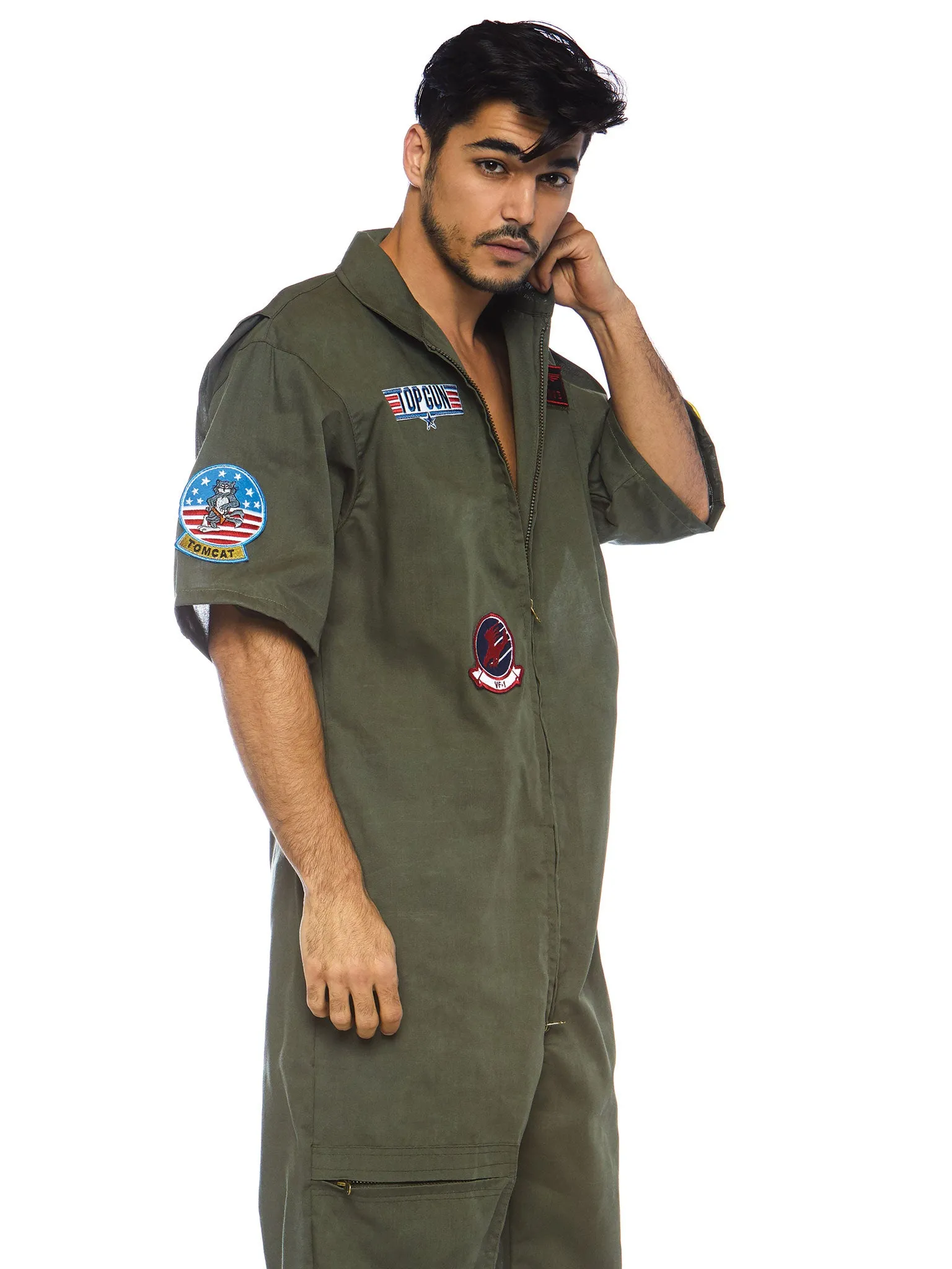 Men's Top Gun Costume Short Flight Suit