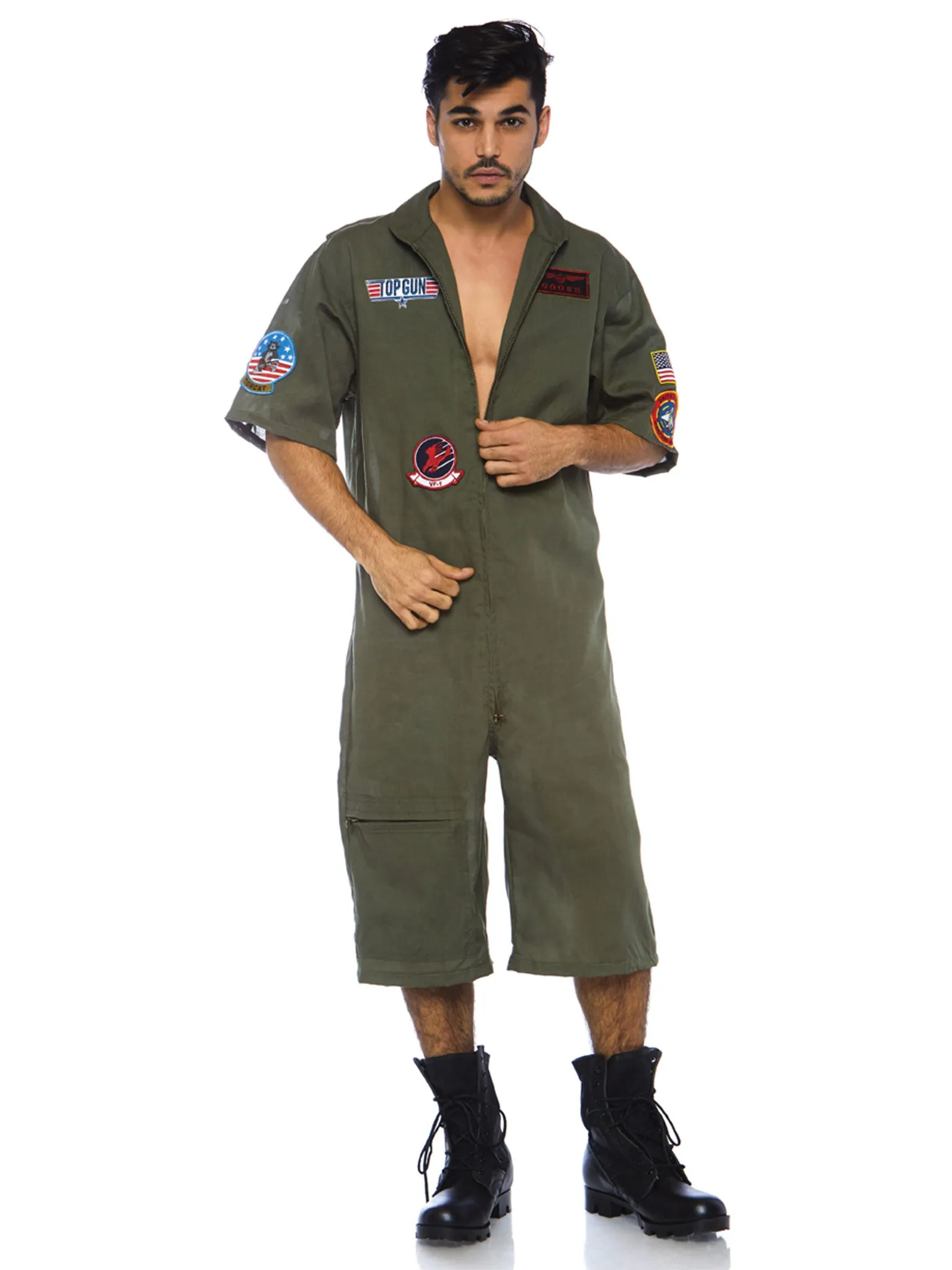 Men's Top Gun Costume Short Flight Suit