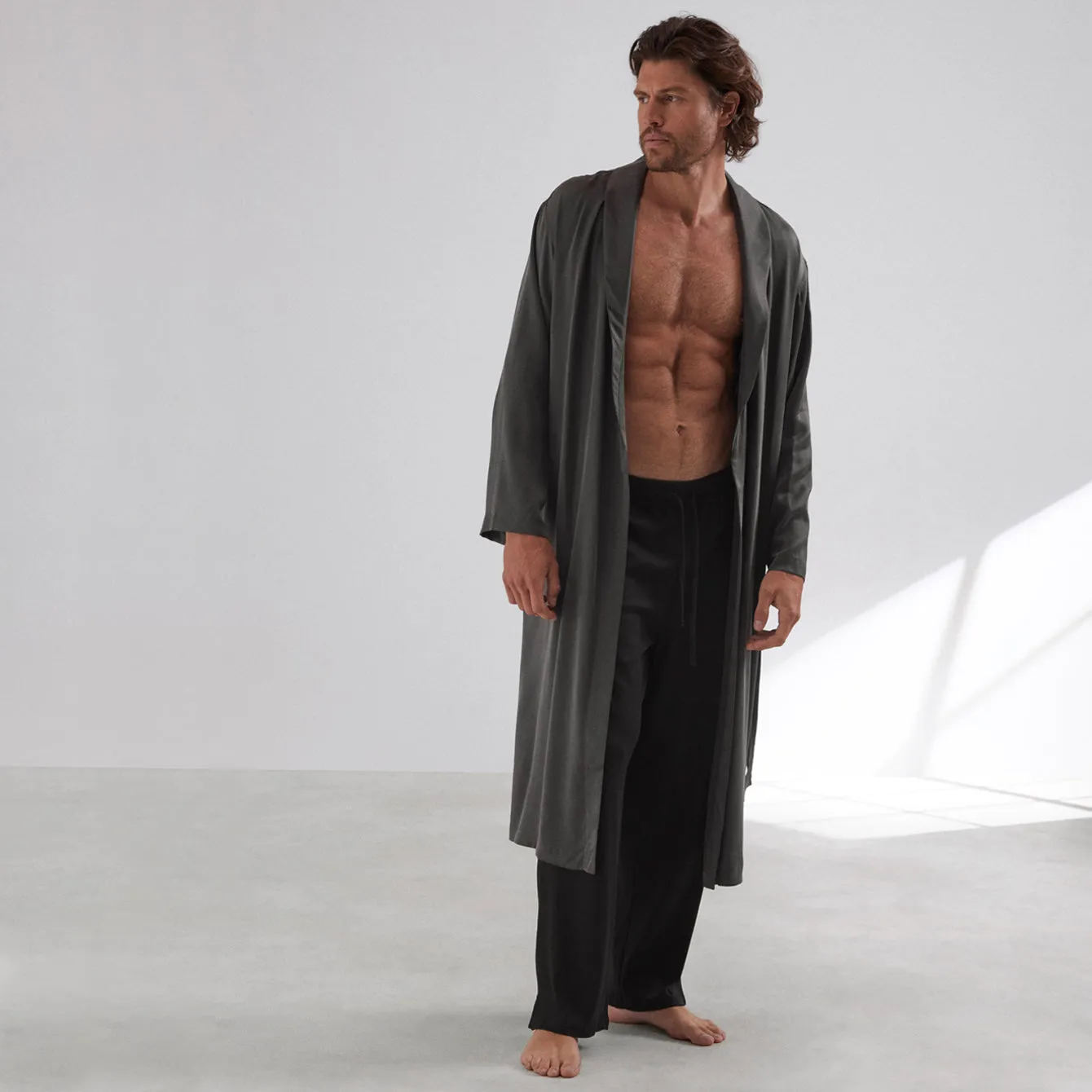 Men's Washable Silk Robe