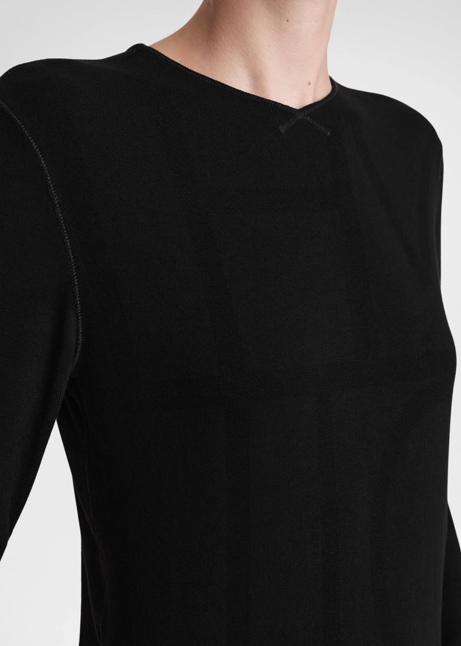 Monogram knit top black