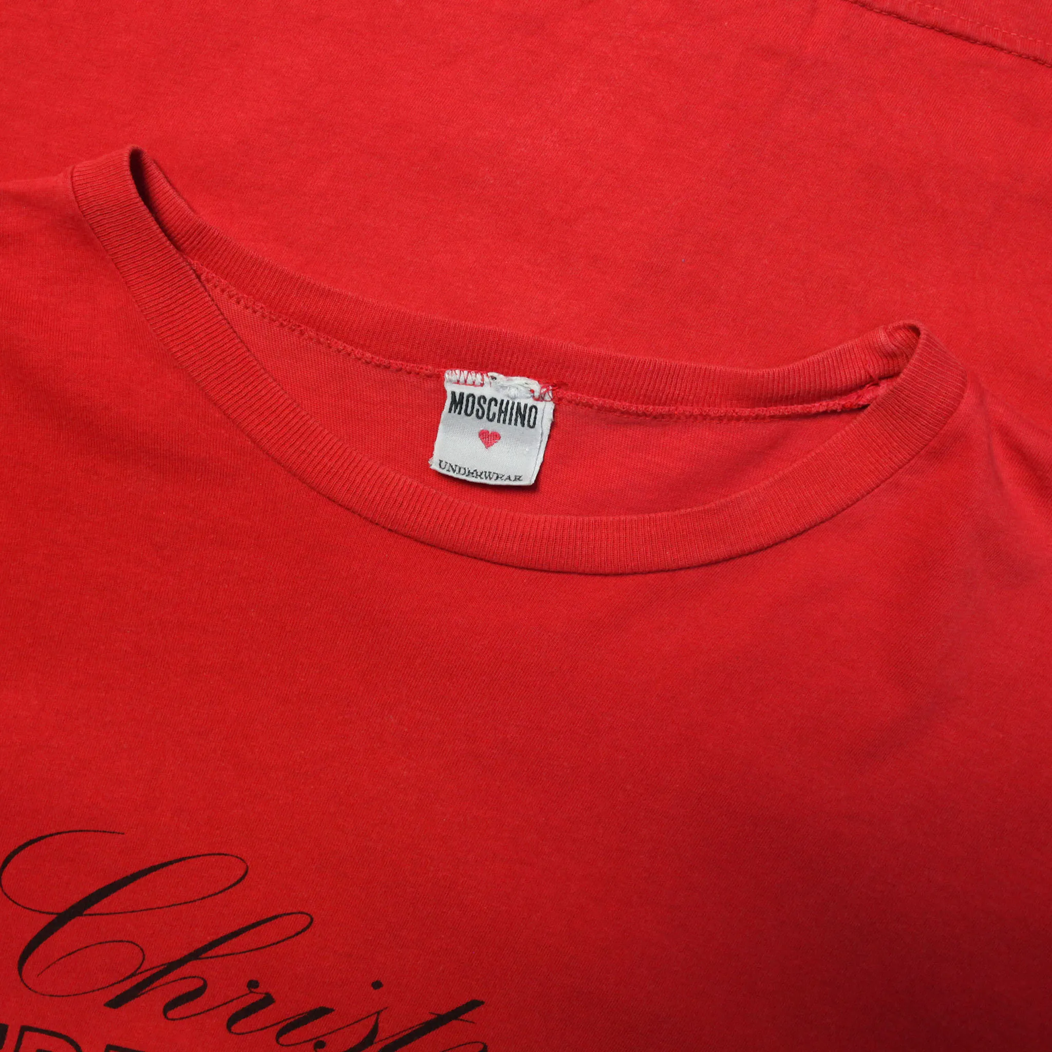 Moschino Christmas Tree Red T-Shirt circa 1990's