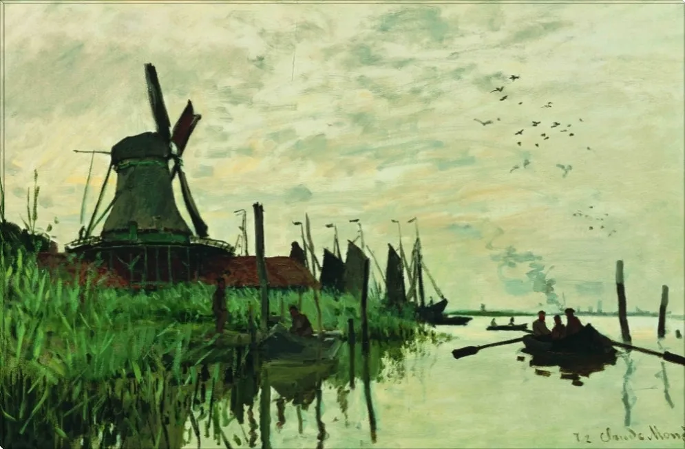 Moulin A Zaandam | Claude Monet Masters Classic Art in Gallery Wrapped Canvas | Various Sizes