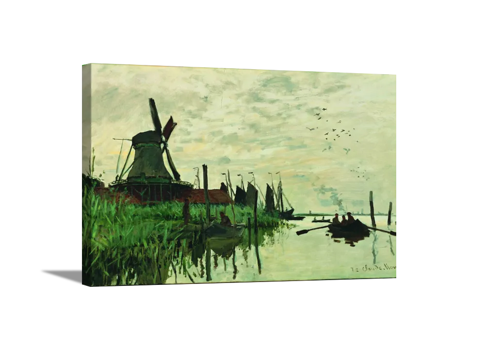 Moulin A Zaandam | Claude Monet Masters Classic Art in Gallery Wrapped Canvas | Various Sizes