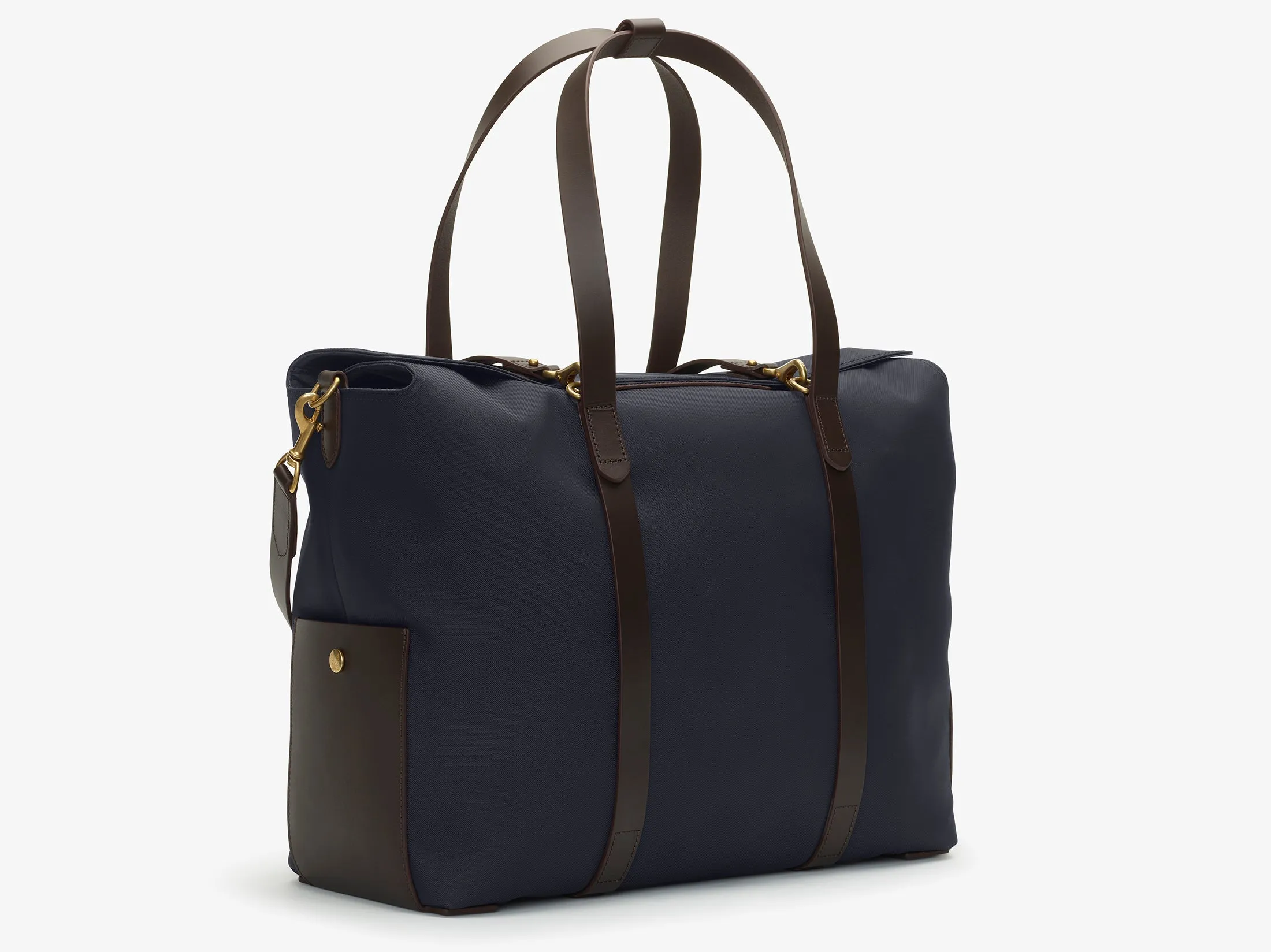 M/S Mega Tote – Navy/Dark Brown