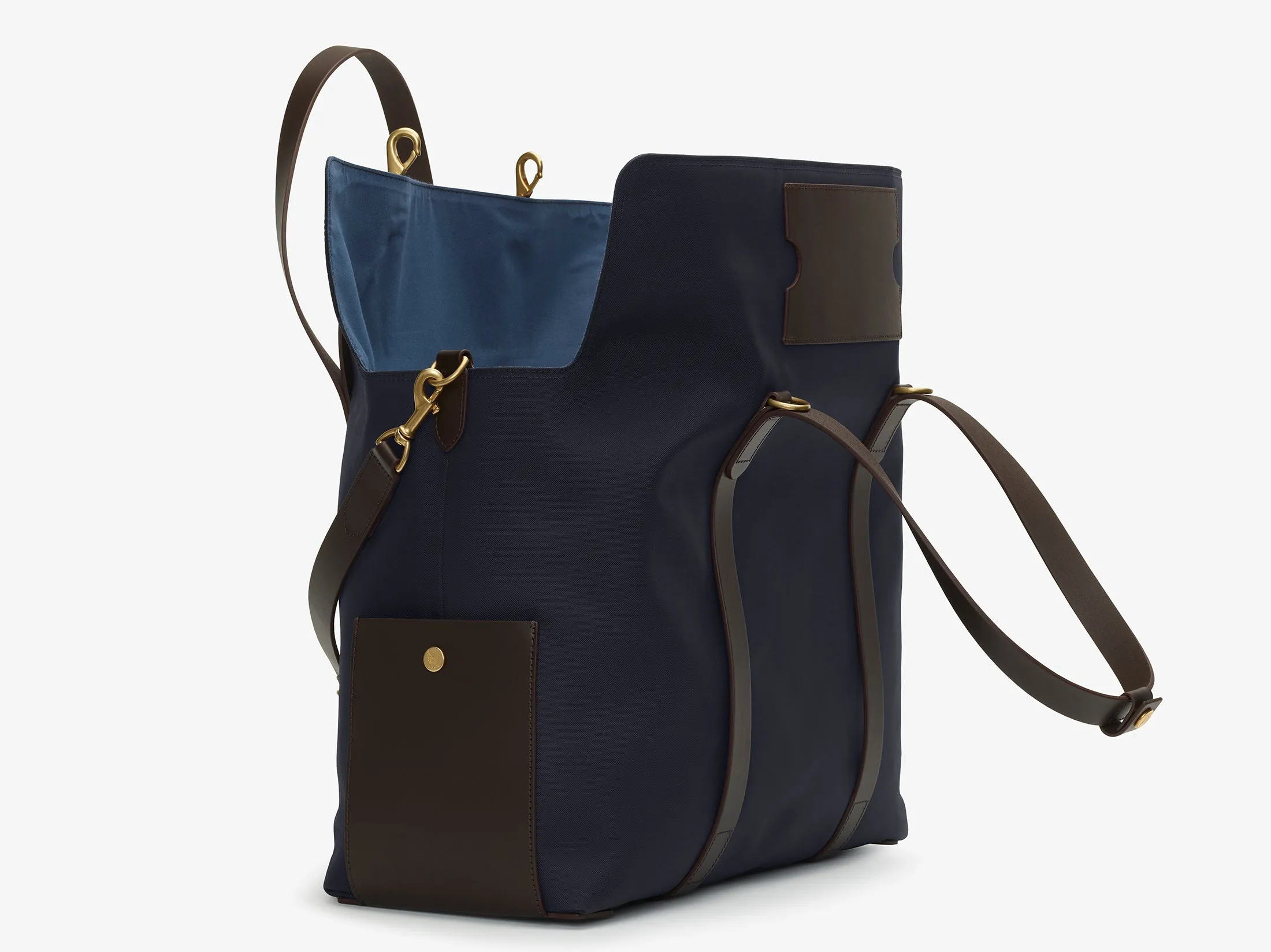 M/S Mega Tote – Navy/Dark Brown