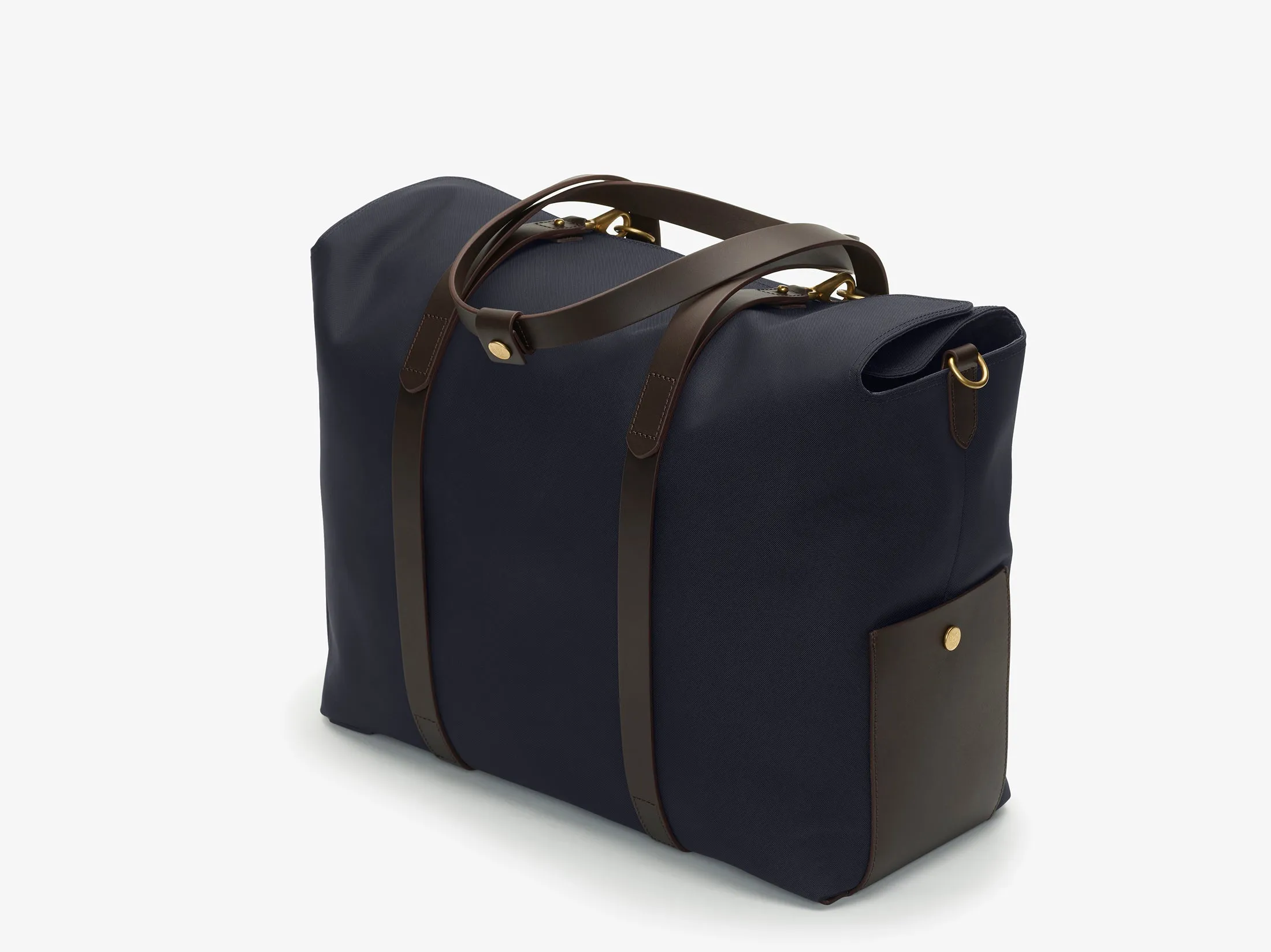 M/S Mega Tote – Navy/Dark Brown