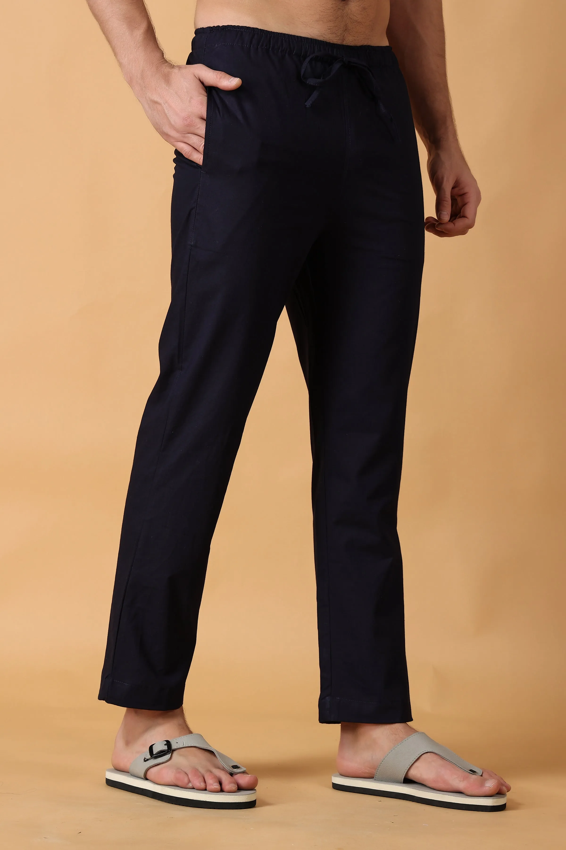 Navy Blue Cotton Pant Pajama