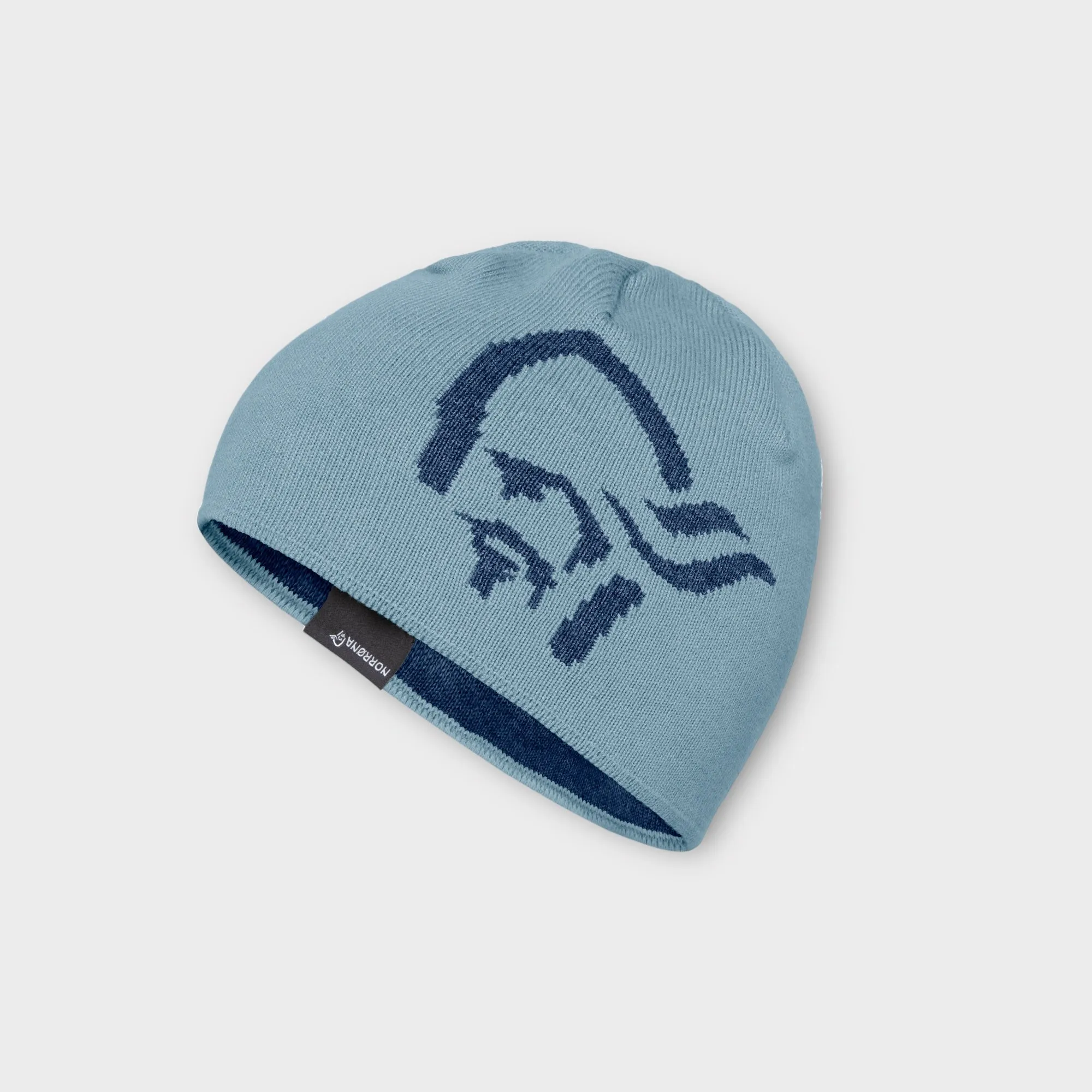 Norrøna Mid Cotton Logo Beanie I Blue