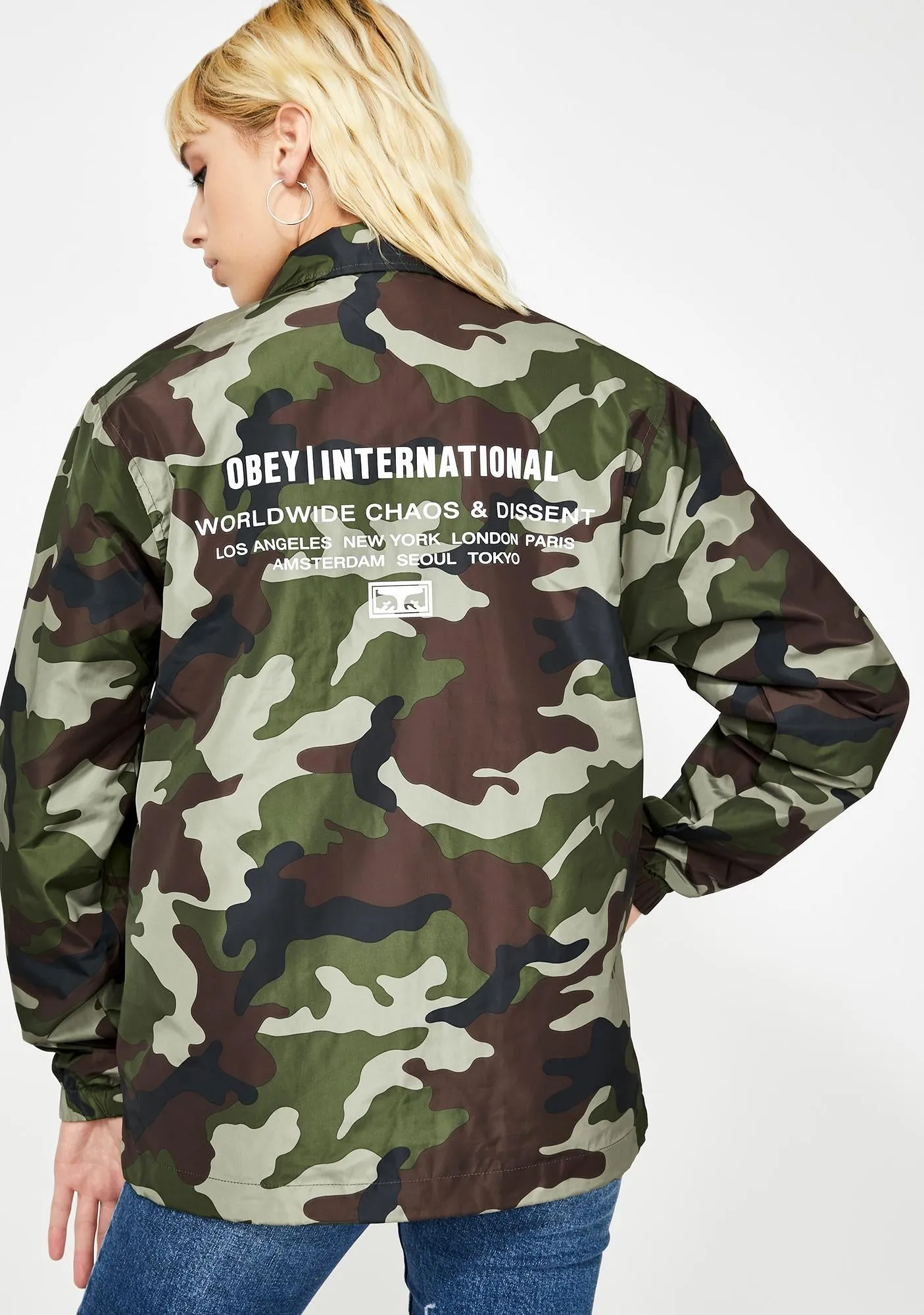 Obey Women Core Coaches Jacket - Field Camo