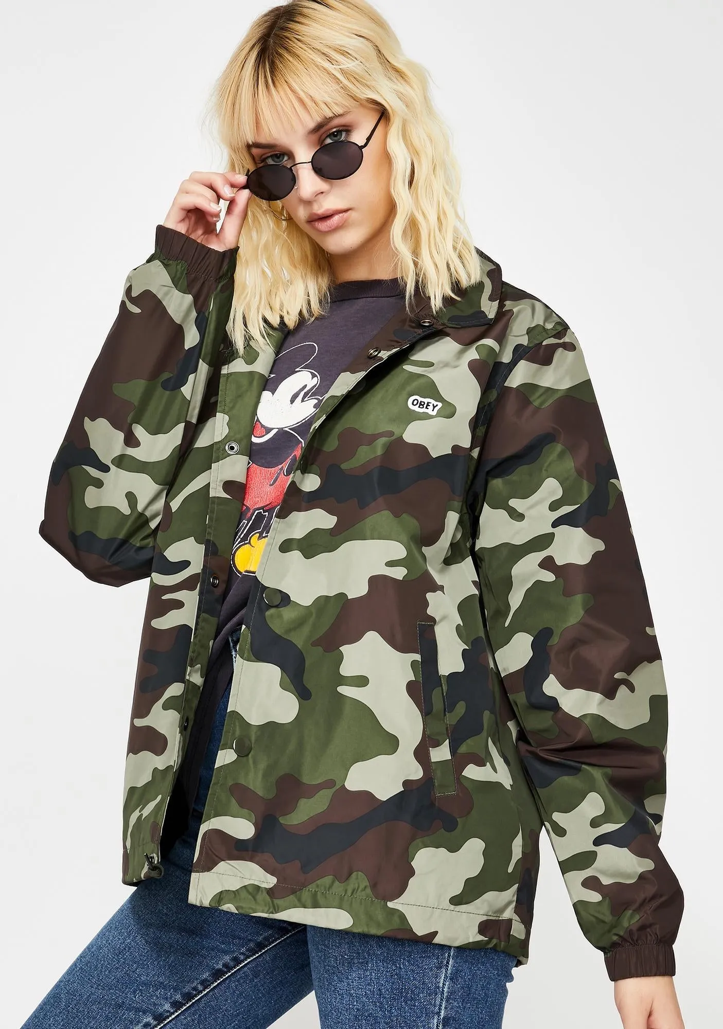 Obey Women Core Coaches Jacket - Field Camo