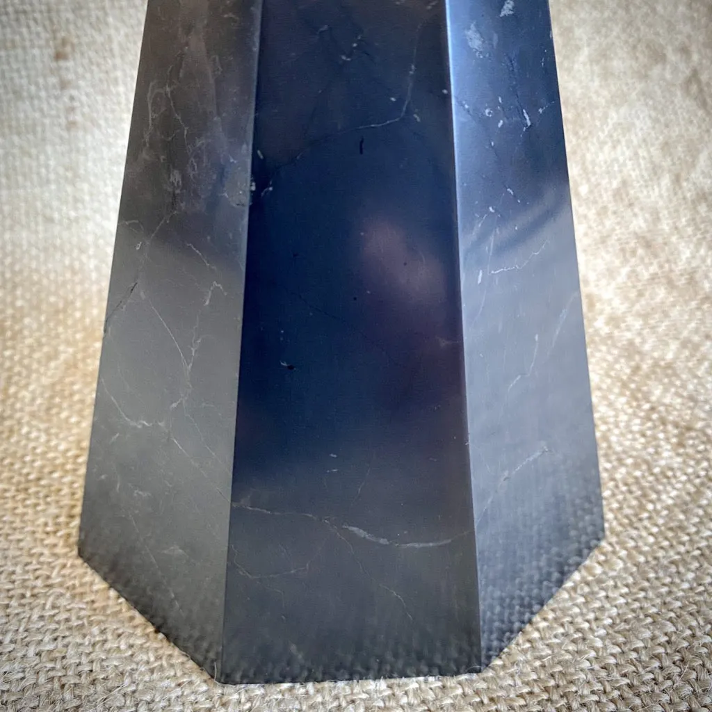 Octagonal Shungite Pyramid, 100mm Base (4 Inches), Stunning