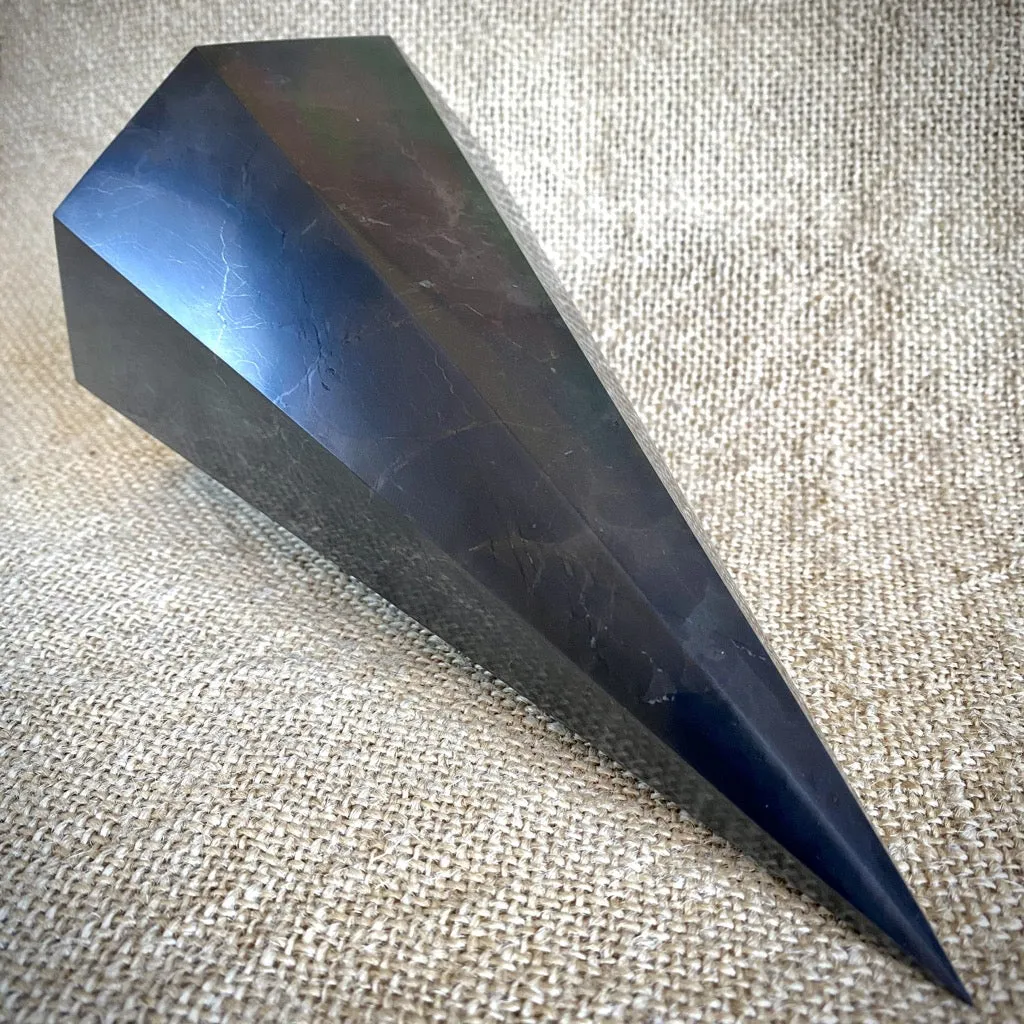 Octagonal Shungite Pyramid, 100mm Base (4 Inches), Stunning